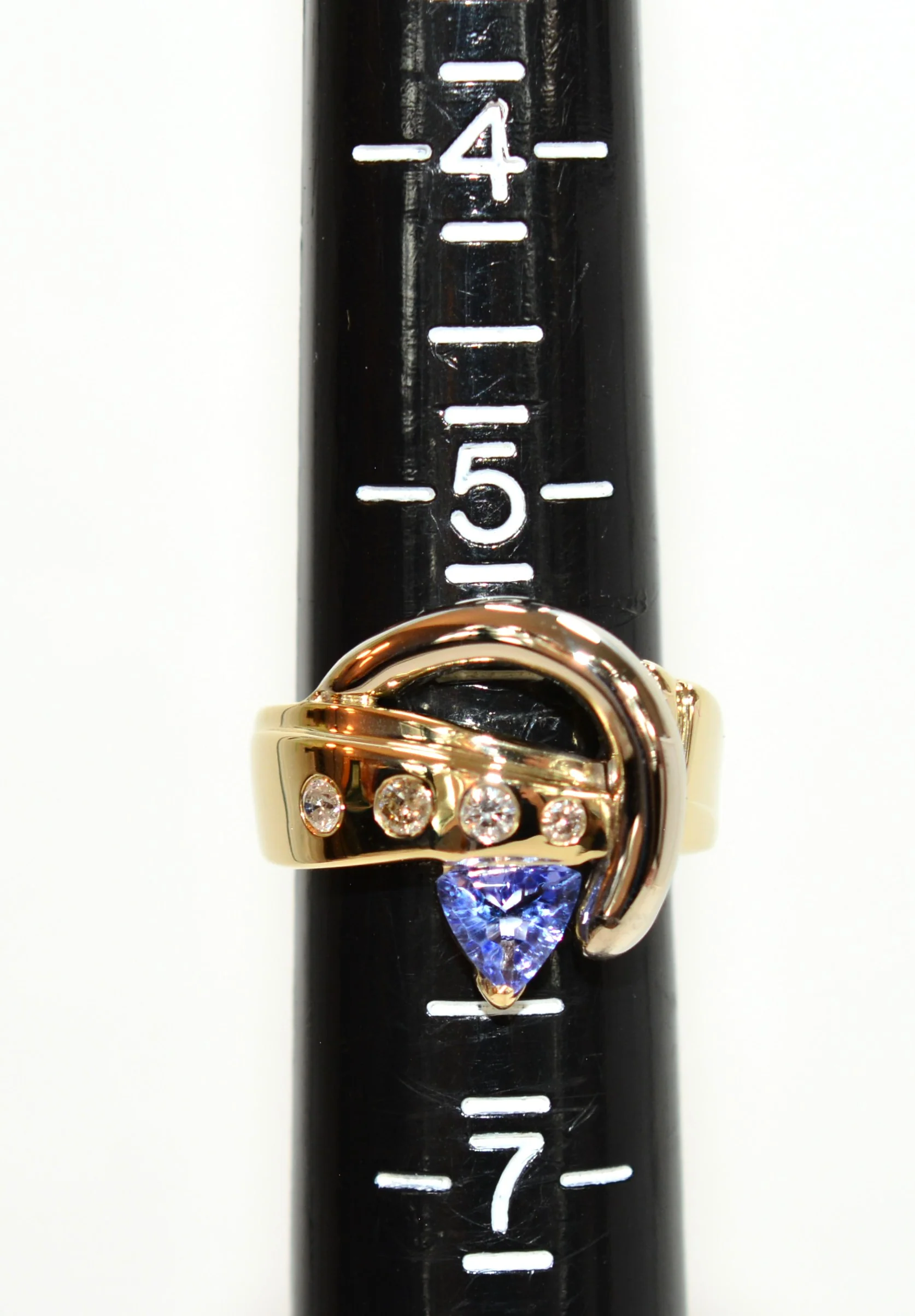 Natural Tanzanite & Diamond Ring 14K Solid Gold .76tcw Cocktail Ring Tanzanite Ring Statement Cocktail Birthstone Ring Estate Jewellery Gem - Image 9