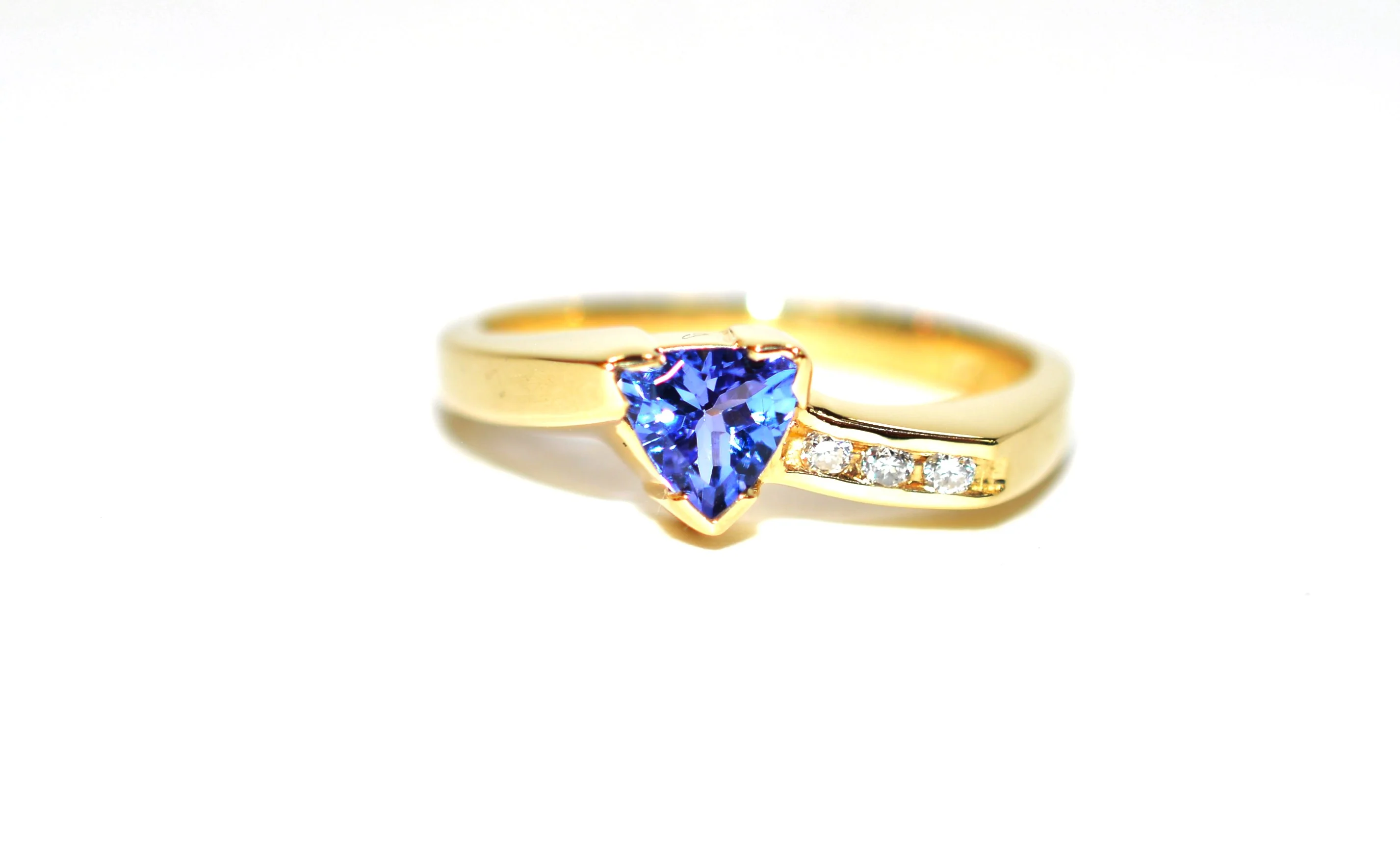 Natural Tanzanite & Diamond Ring 14K Solid Gold .56tcw Gemstone Ring Birthstone Ring Statement Ring Cocktail Ring Tanzanite Ring Estate