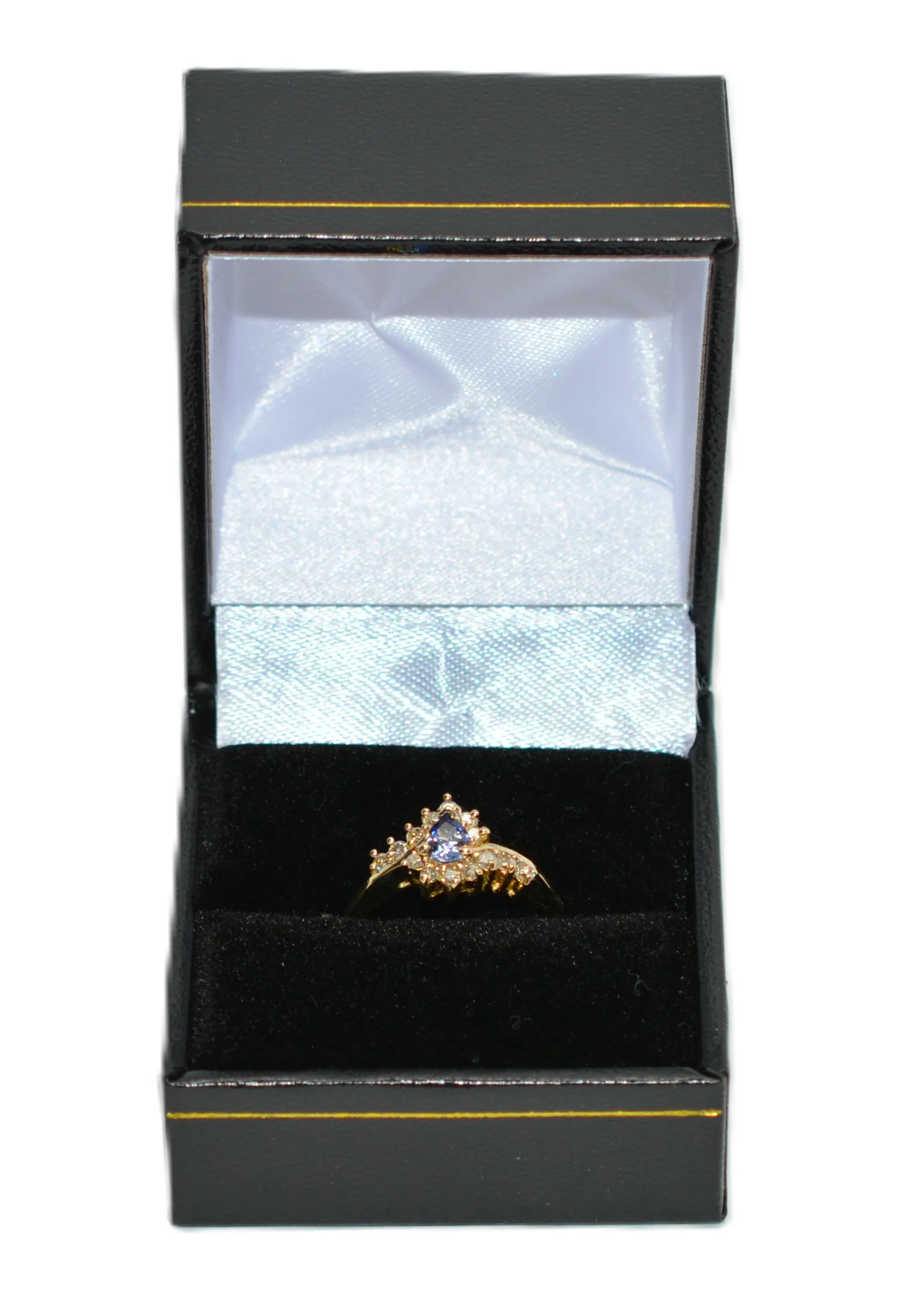 Natural Tanzanite & Diamond Ring 14K Solid Gold .49tcw Rare Gemstone Ring Blue Statement Ring Promise Ring Womens Ring Trillion Estate Ring - Image 12