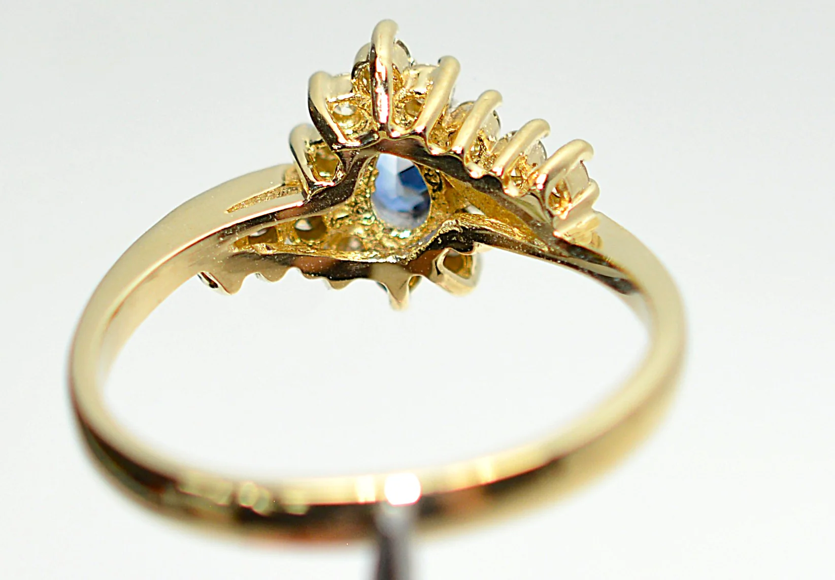 Natural Tanzanite & Diamond Ring 14K Solid Gold .49tcw Rare Gemstone Ring Blue Statement Ring Promise Ring Womens Ring Trillion Estate Ring - Image 7