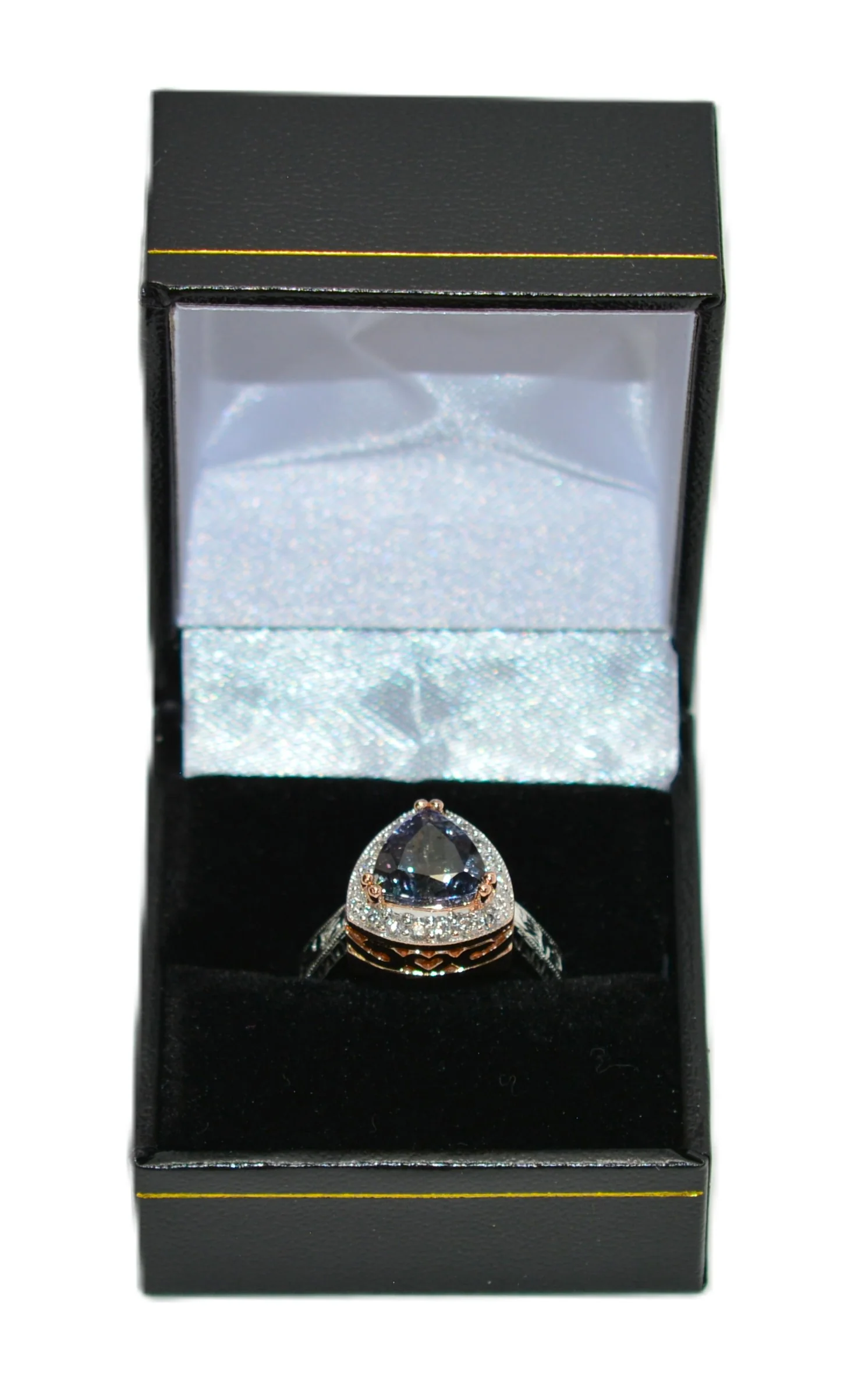 Natural Tanzanite & Diamond Ring 14K White Gold 2.34tcw Tanzanite Ring Rose Gold Ring Statement Ring Cocktail Ring Fine Jewelry Two Tone - Image 12