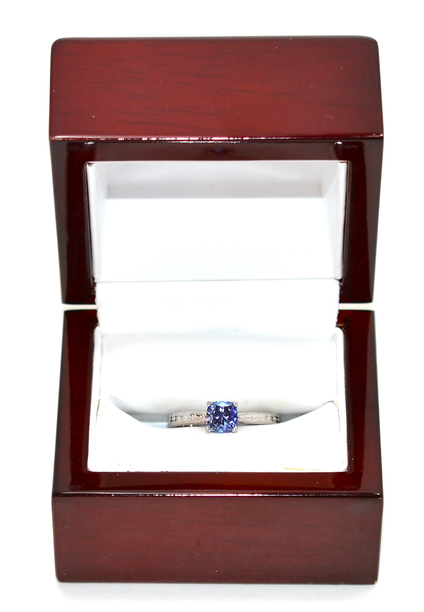 Natural Tanzanite Ring 14K Solid White Gold 1.06ct Solitaire Ring Cocktail Ring Purple Ring Blue Ring Birthstone Ring Engagement Ring - Image 12