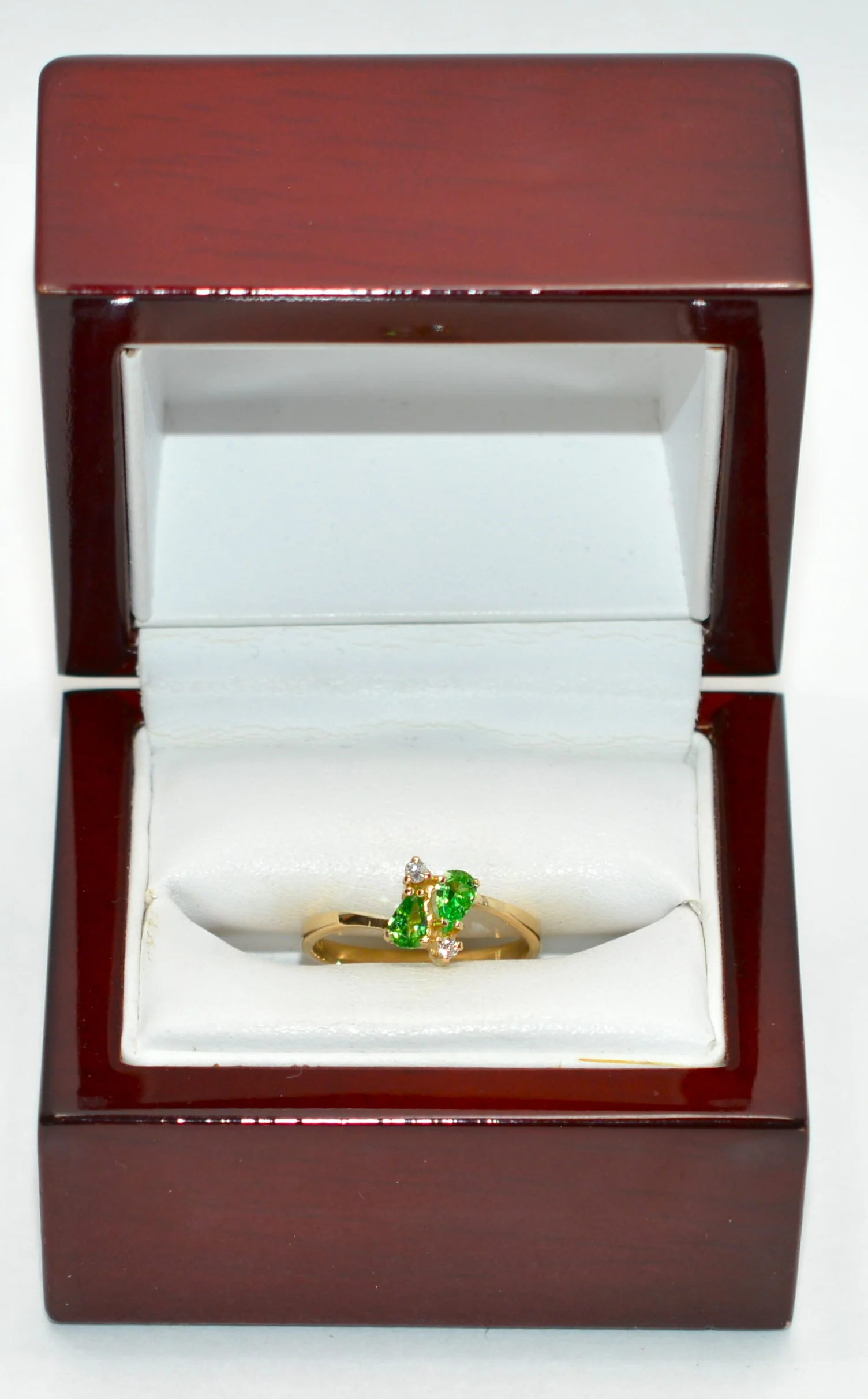 Natural Tsavorite Garnet & Diamond Ring 14K Solid Gold .43tcw Engagement Ring Green Gemstone Ring Pear January Birthstone Ring Garnet Ring - Image 12