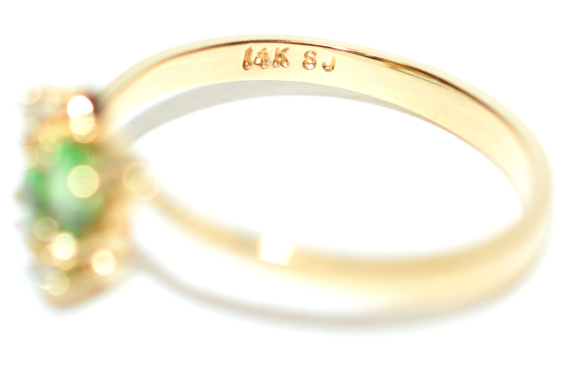 Natural Tsavorite Garnet & Diamond Ring 14K Solid Gold .43tcw Engagement Ring Green Gemstone Ring Pear January Birthstone Ring Garnet Ring - Image 6