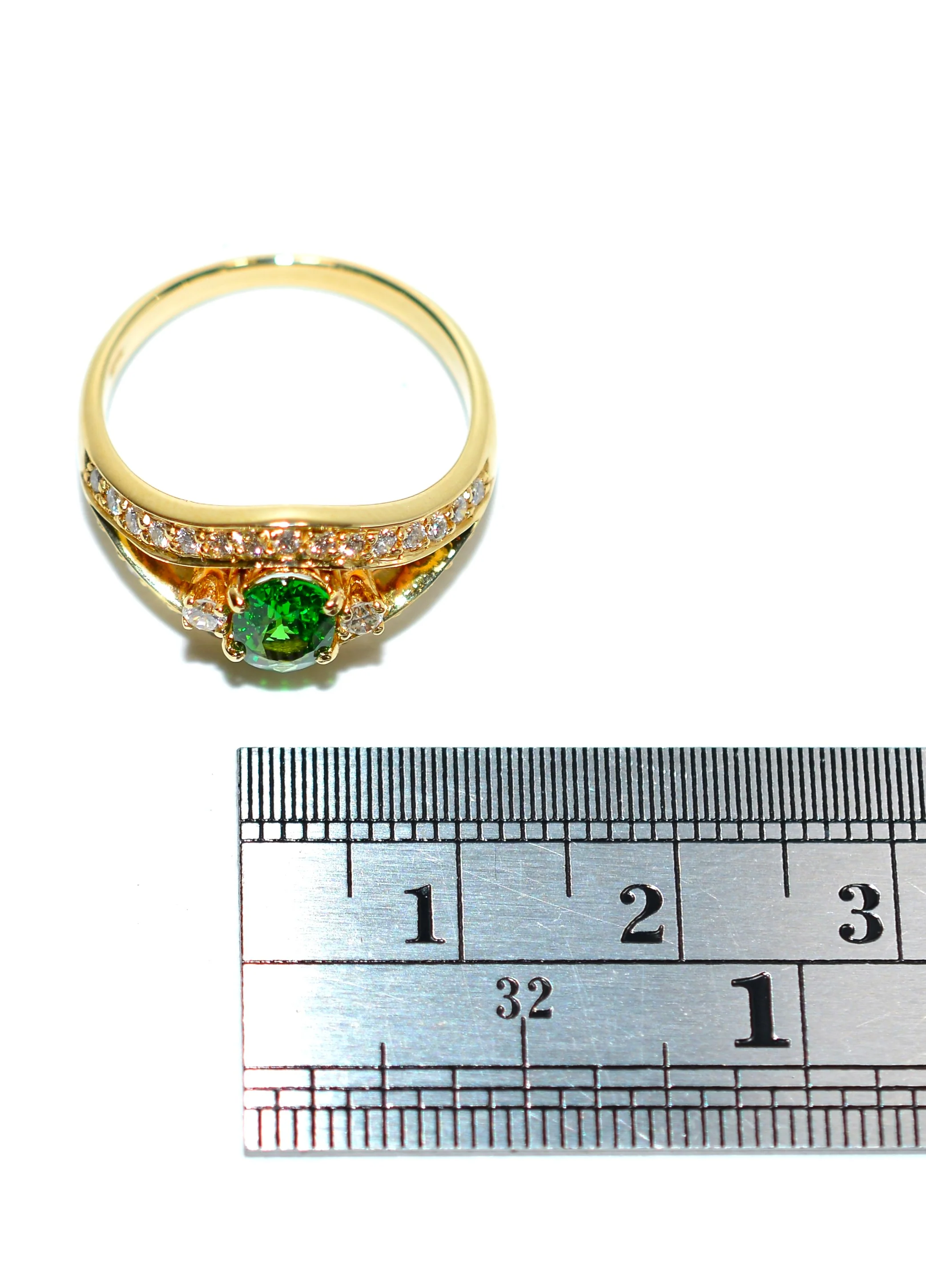 Natural Tsavorite Garnet & Diamond Ring 14K Solid Gold Ring 1.05tcw Garnet Ring Green Ring Birthstone Ring Cocktail Ring Fine Statement Ring - Image 10