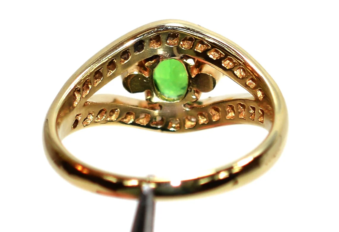 Natural Tsavorite Garnet & Diamond Ring 14K Solid Gold Ring 1.05tcw Garnet Ring Green Ring Birthstone Ring Cocktail Ring Fine Statement Ring - Image 7