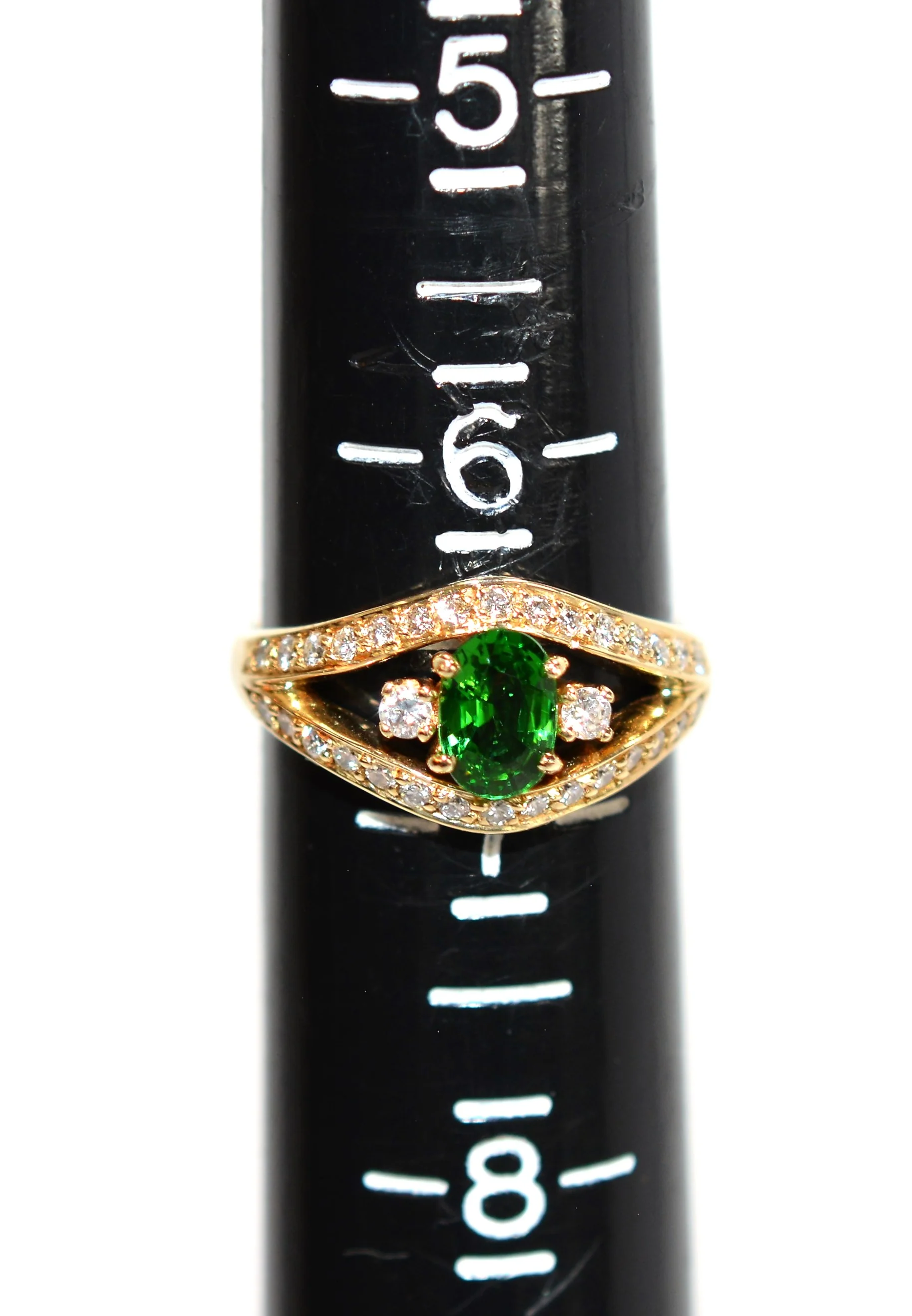 Natural Tsavorite Garnet & Diamond Ring 14K Solid Gold Ring 1.05tcw Garnet Ring Green Ring Birthstone Ring Cocktail Ring Fine Statement Ring - Image 9