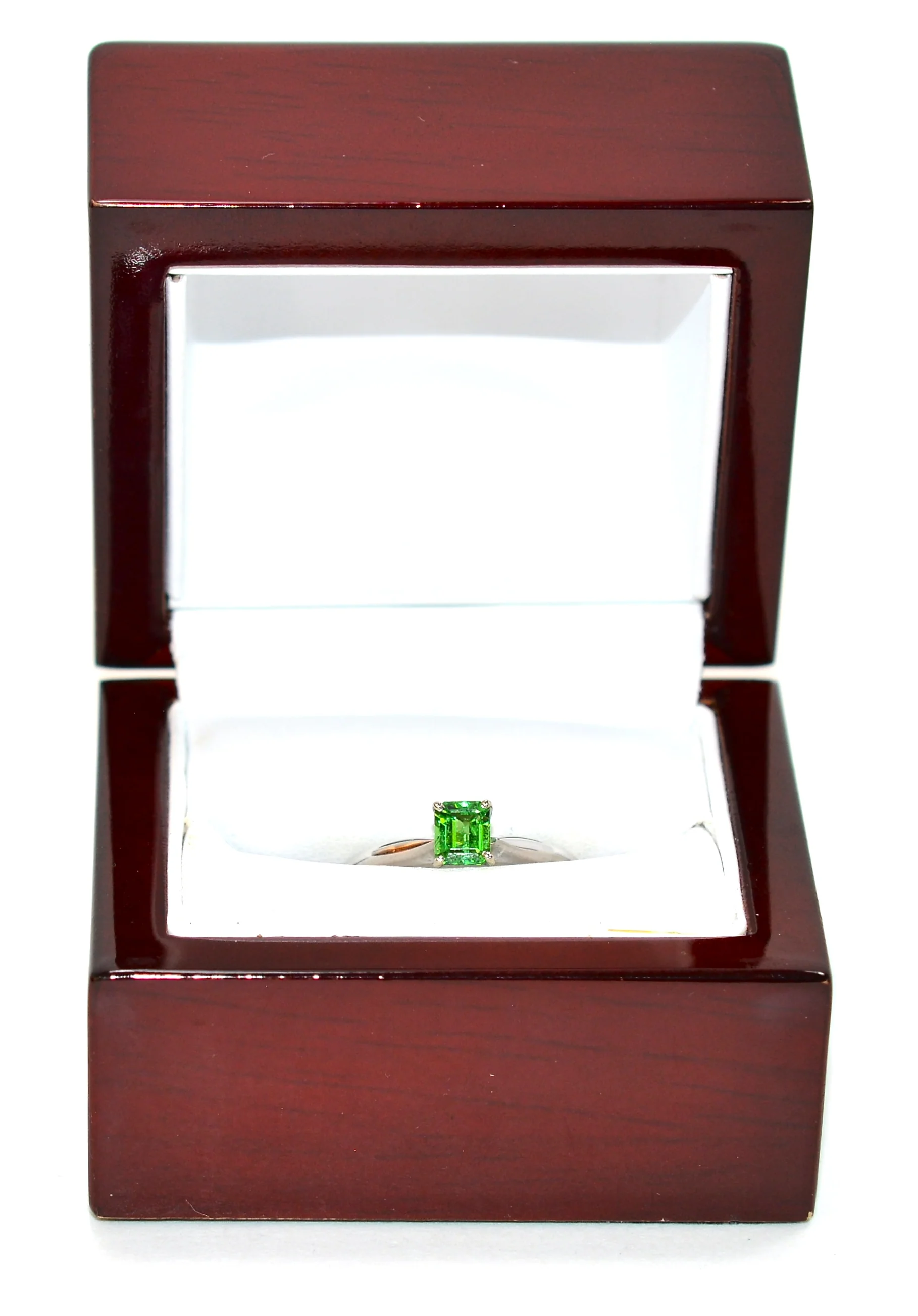 Natural Tsavorite Garnet Ring 18K Solid White .78ct Gold Women's Ring Solitaire Ring Engagement Ring Bridal Jewelry Birthstone Ring Jewellery - Image 12