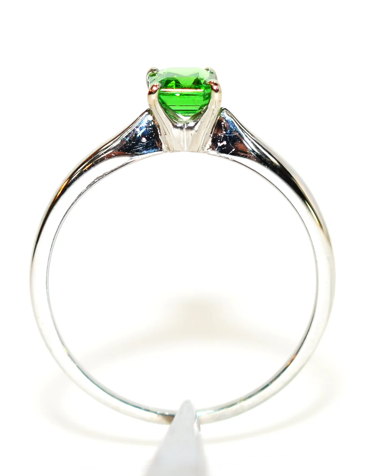 Natural Tsavorite Garnet Ring 18K Solid White .78ct Gold Women's Ring Solitaire Ring Engagement Ring Bridal Jewelry Birthstone Ring Jewellery - Image 3