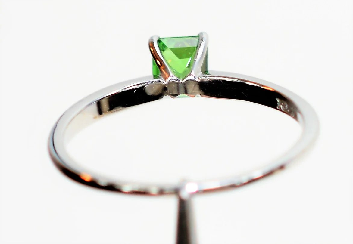 Natural Tsavorite Garnet Ring 18K Solid White .78ct Gold Women's Ring Solitaire Ring Engagement Ring Bridal Jewelry Birthstone Ring Jewellery - Image 7