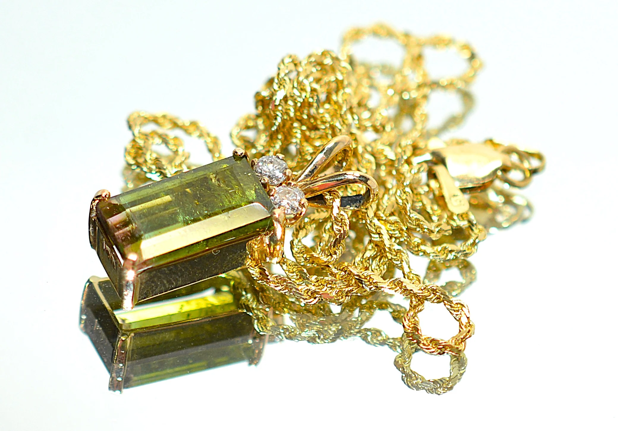 Natural Watermelon Tourmaline & Diamond Necklace 14K Solid Gold 2.71tcw Tourmaline Pendant Rare Gemstone Statement Necklace Cocktail Jewelry - Image 16