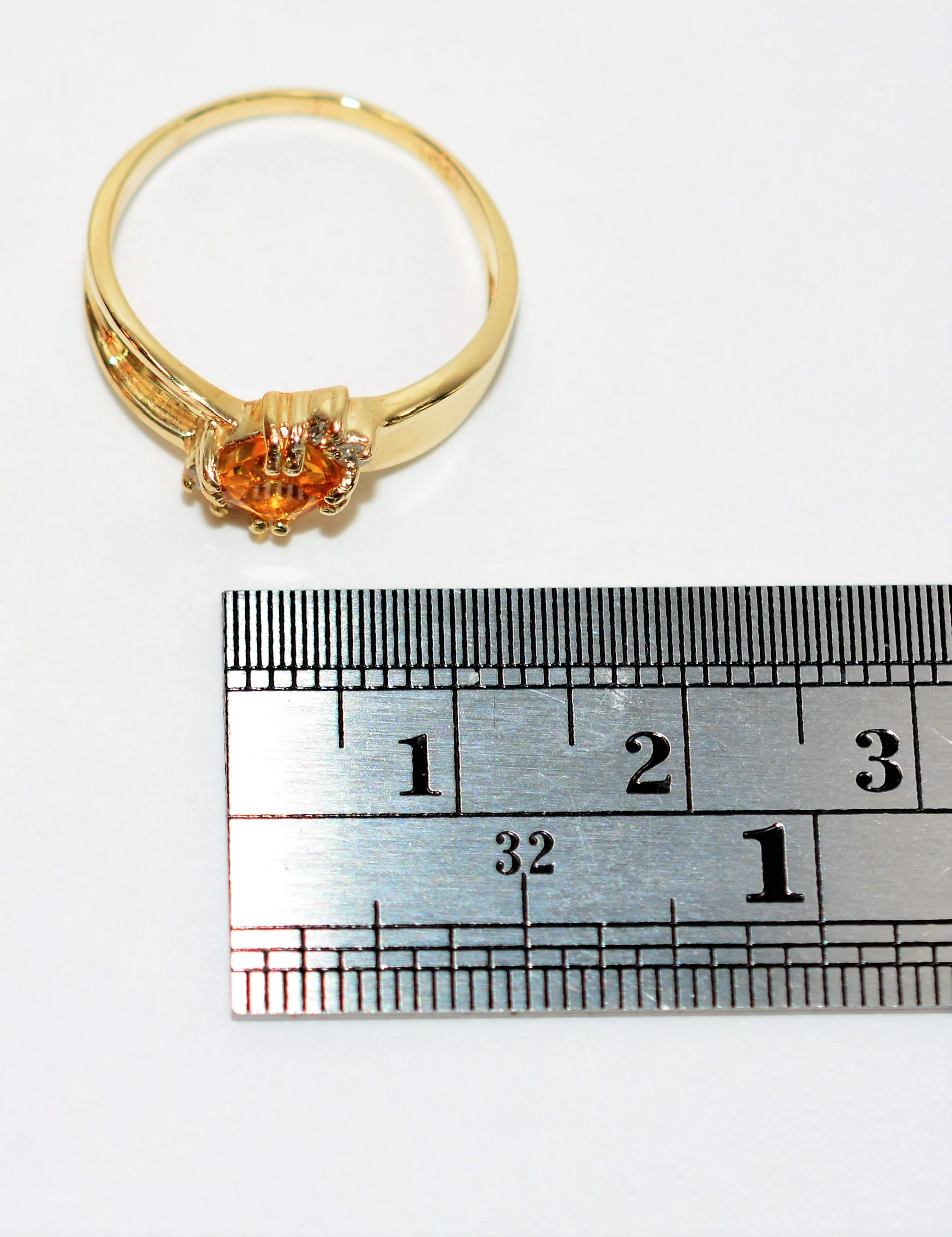 Natural Orange Sapphire & Diamond Ring 10K Solid Gold .76tcw September Birthstone Ring Gemstone Ring Orange Ring Women's Ring Ladies Ring - Image 10