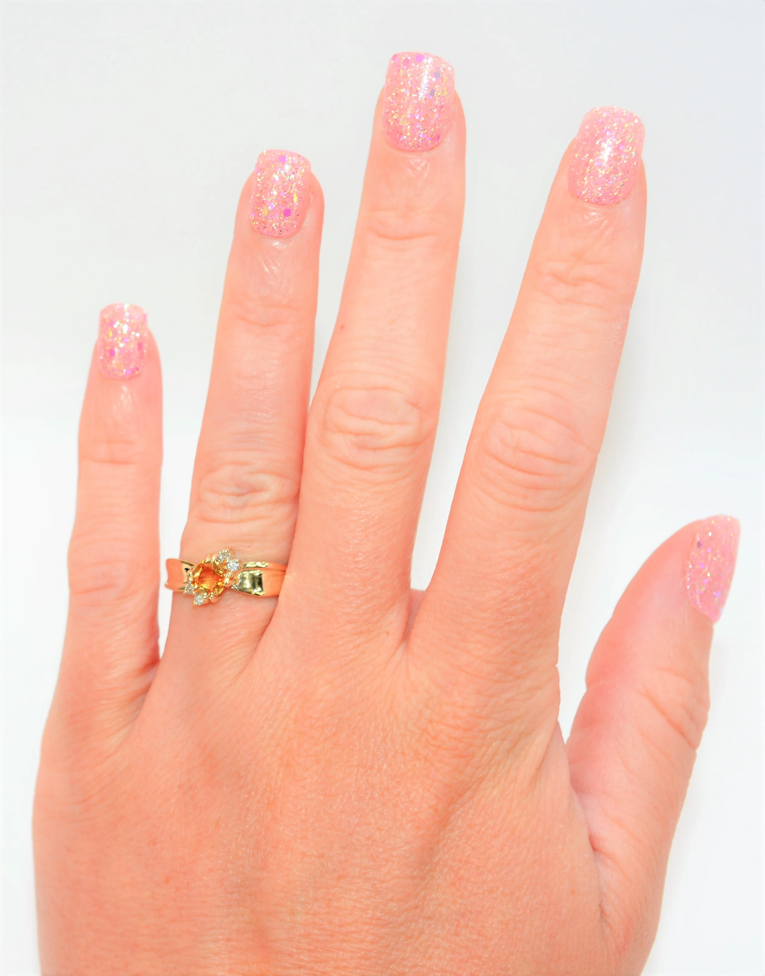 Natural Orange Sapphire & Diamond Ring 10K Solid Gold .76tcw September Birthstone Ring Gemstone Ring Orange Ring Women's Ring Ladies Ring - Image 2