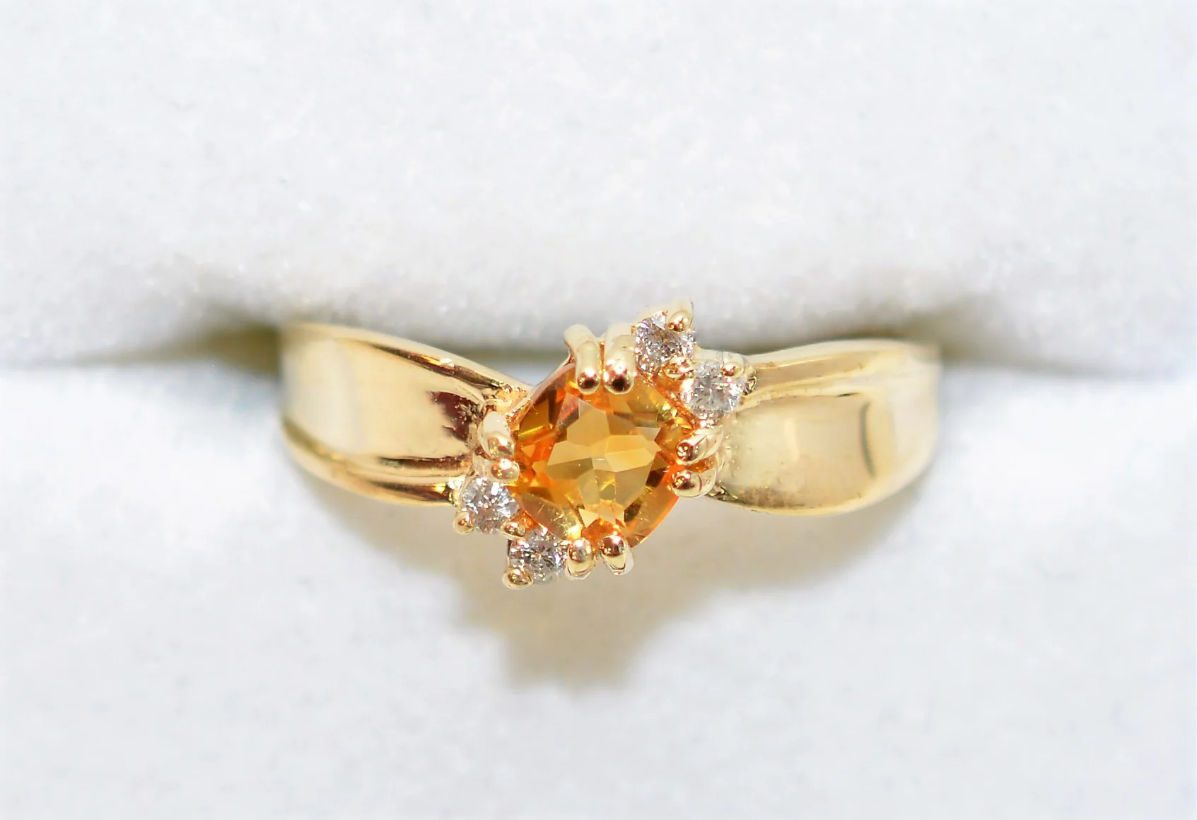 Natural Orange Sapphire & Diamond Ring 10K Solid Gold .76tcw September Birthstone Ring Gemstone Ring Orange Ring Women's Ring Ladies Ring - Image 5