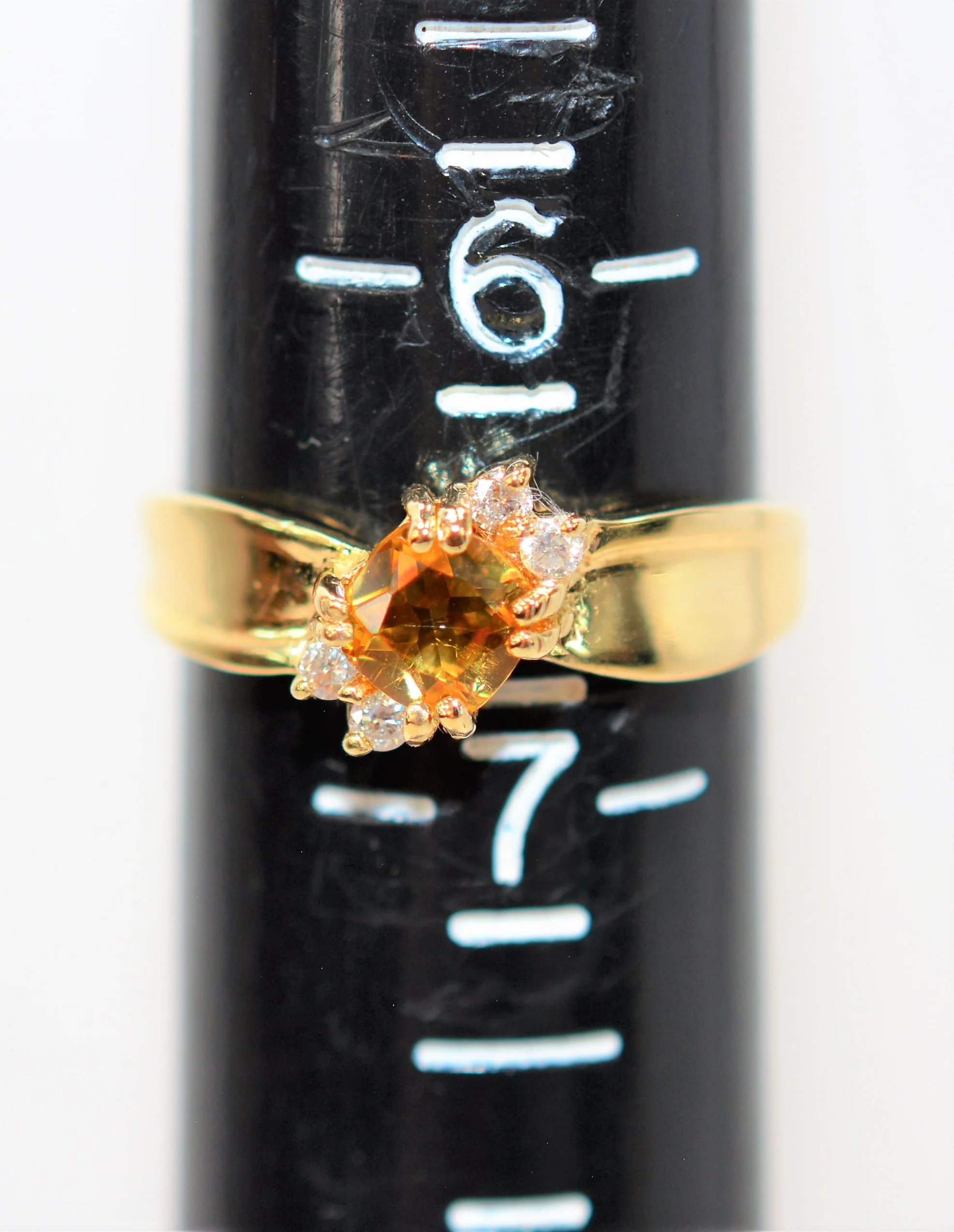 Natural Orange Sapphire & Diamond Ring 10K Solid Gold .76tcw September Birthstone Ring Gemstone Ring Orange Ring Women's Ring Ladies Ring - Image 9