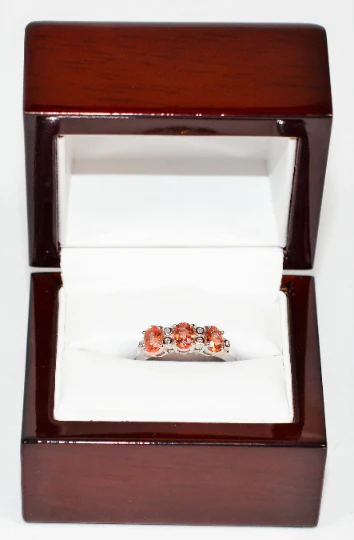 Natural Padparadscha Sapphire & Diamond Ring 14K Solid White Gold 2.07tcw Gemstone Ring September Birthstone Ring Band Ring Stackable Ring - Image 10