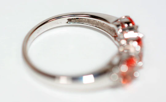 Natural Padparadscha Sapphire & Diamond Ring 14K Solid White Gold 2.07tcw Gemstone Ring September Birthstone Ring Band Ring Stackable Ring - Image 5