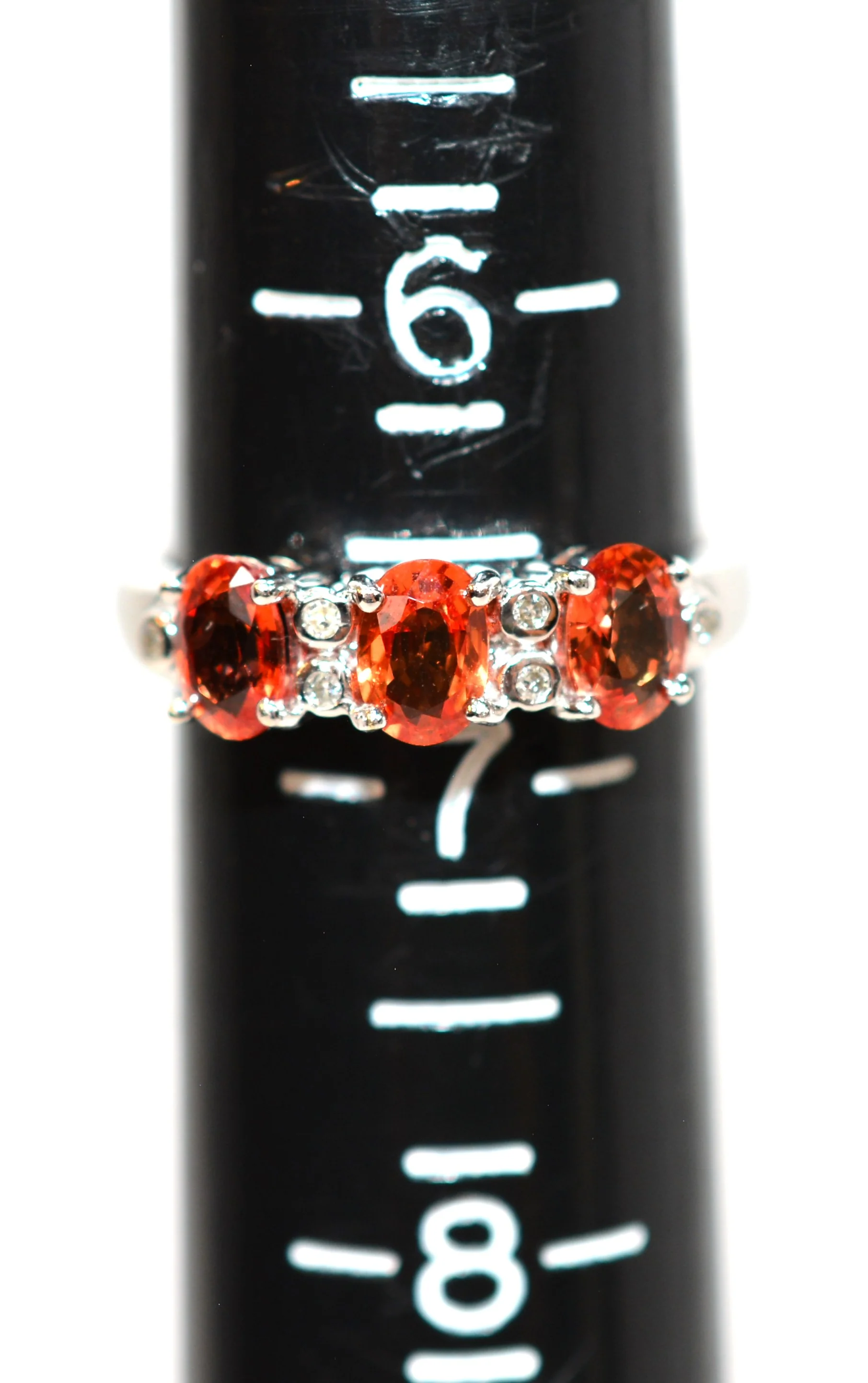 Natural Padparadscha Sapphire & Diamond Ring 14K Solid White Gold 2.07tcw Gemstone Ring September Birthstone Ring Band Ring Stackable Ring - Image 8