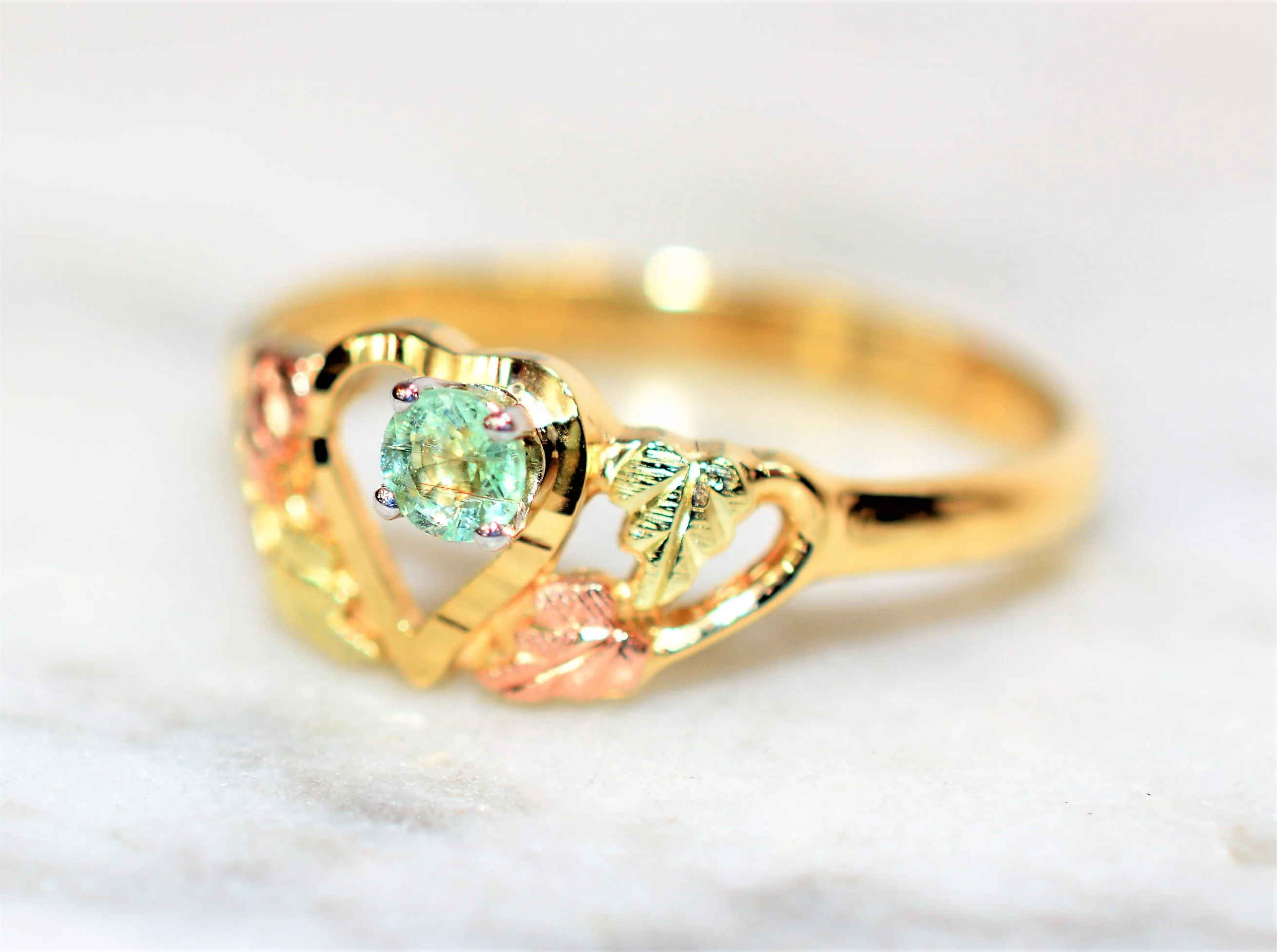 Natural Paraiba Tourmaline Ring 10K Solid Gold Black Hills Gold .15ct Heart Ring Gemstone Ring Solitaire Ring Ladies Ring Fine Jewelry - Image 8