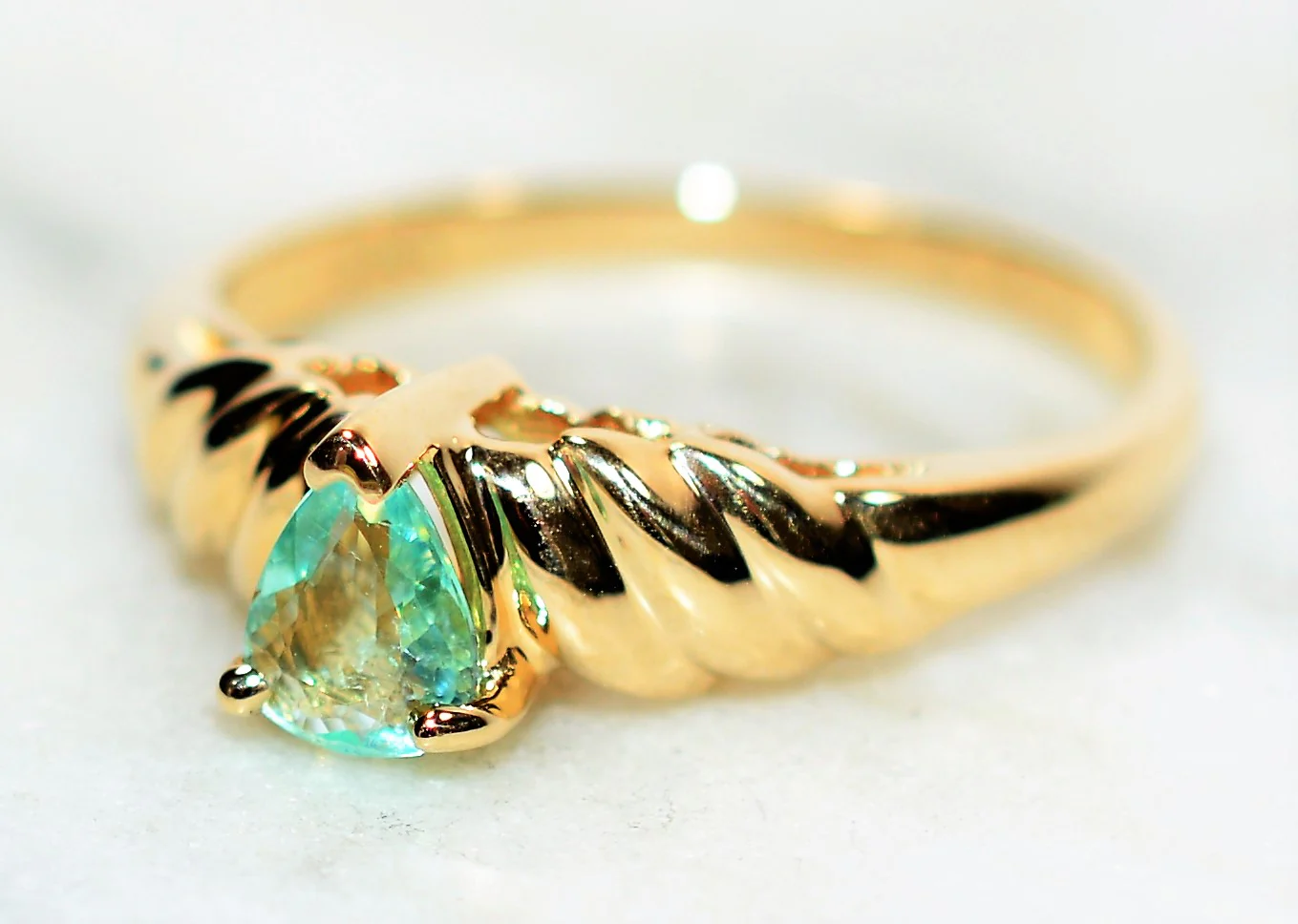 Natural Paraiba Tourmaline Ring 14K Solid Gold .25ct Solitaire Fine Women's Ring Estate Jewelry Fine Jewellery Gemstone Ring Birthstone Ring - Image 8