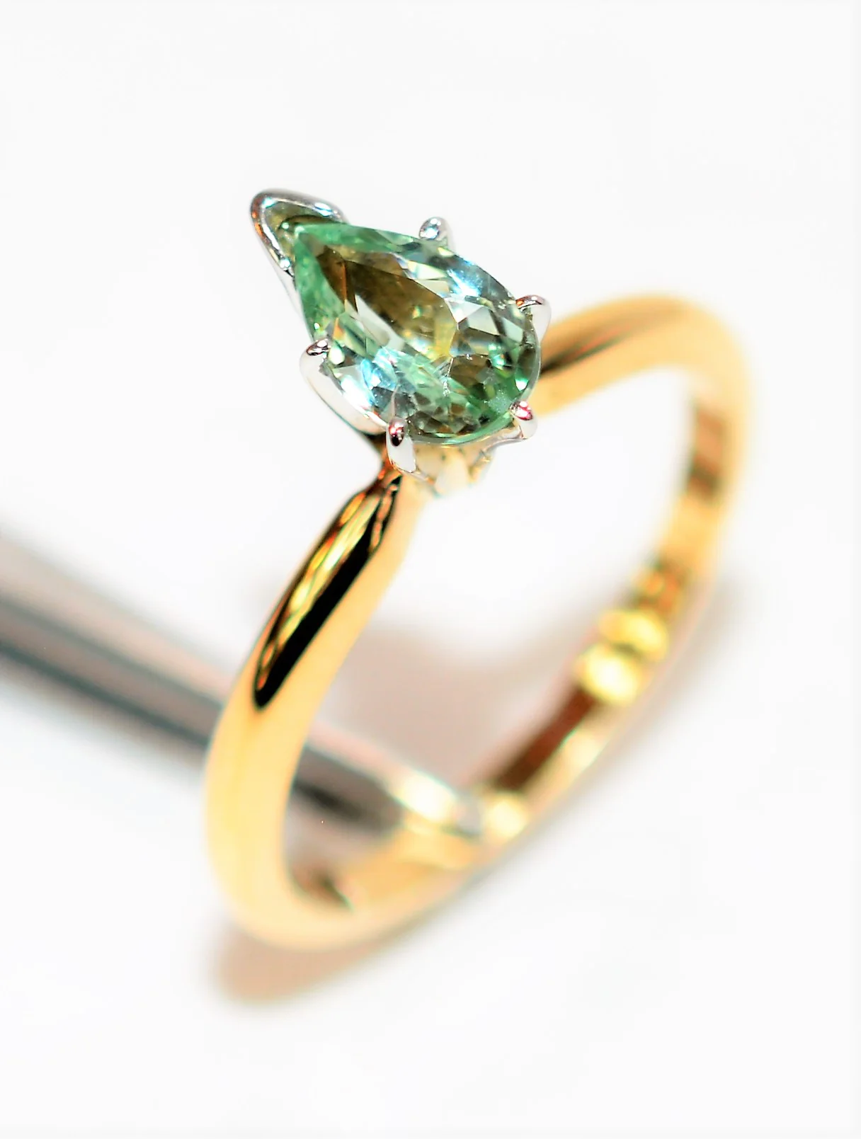 Natural Paraiba Tourmaline Ring 14K Solid Gold .62ct Solitaire Engagement Ring Gemstone Ring Bridal Jewelry Birthstone Ring Statement Ring - Image 4