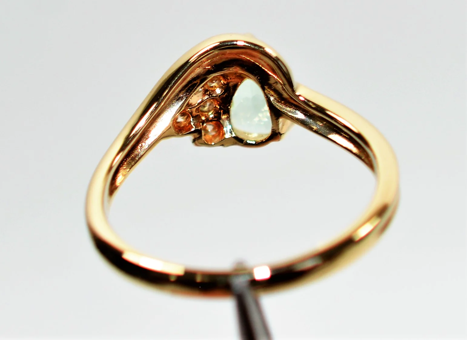 Natural Paraiba Tourmaline & Diamond Ring 14K Solid Gold .44tcw Pear Gemstone Cluster Women's Ring Fine Jewelry Vintage Estate Jewellery - Image 7