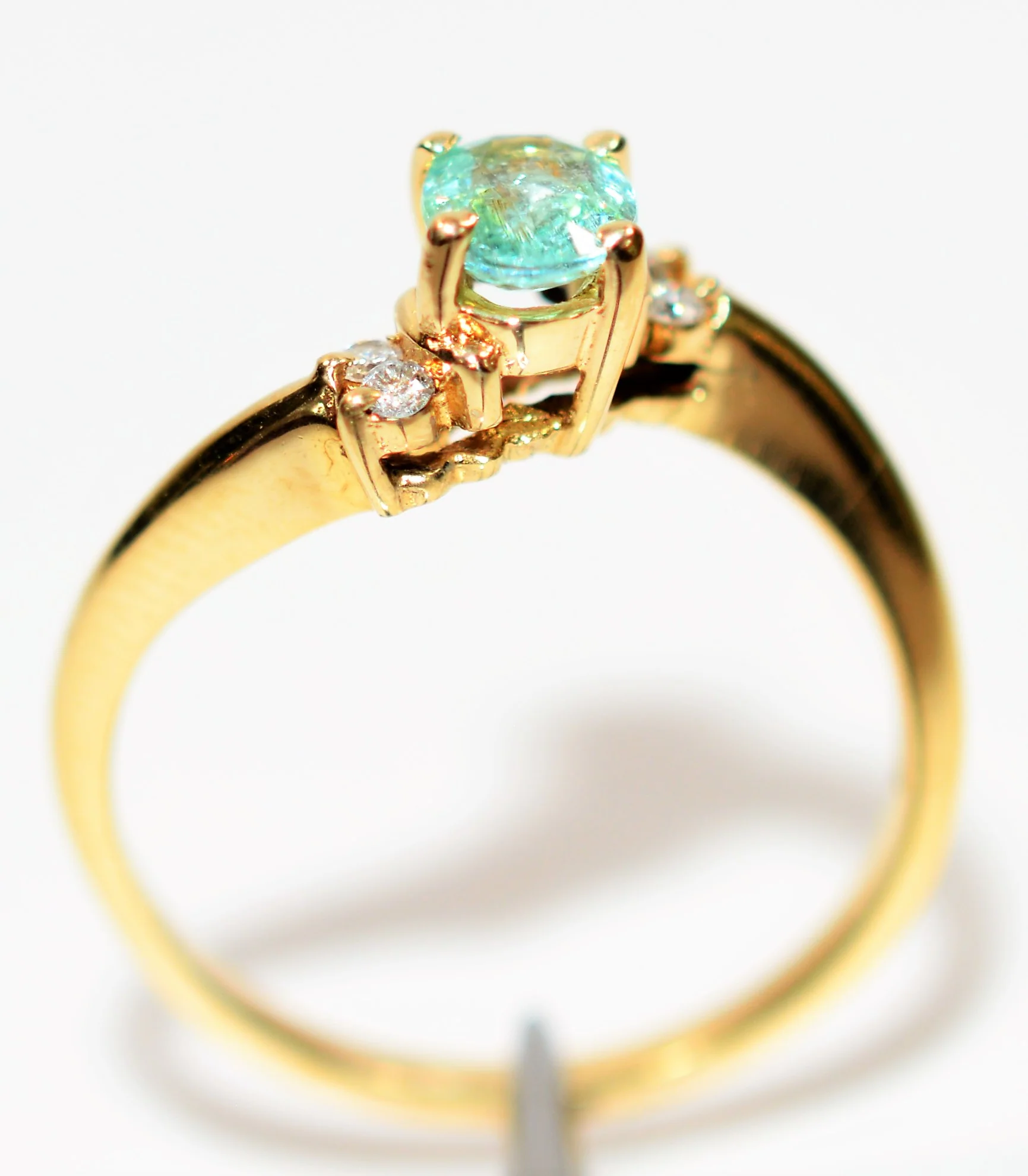 Natural Paraiba Tourmaline & Diamond Ring 14K Solid Gold .55tcw Women's Ring Statement Ring Birthstone Ring Ladies Ring Promise Ring Jewelry - Image 3