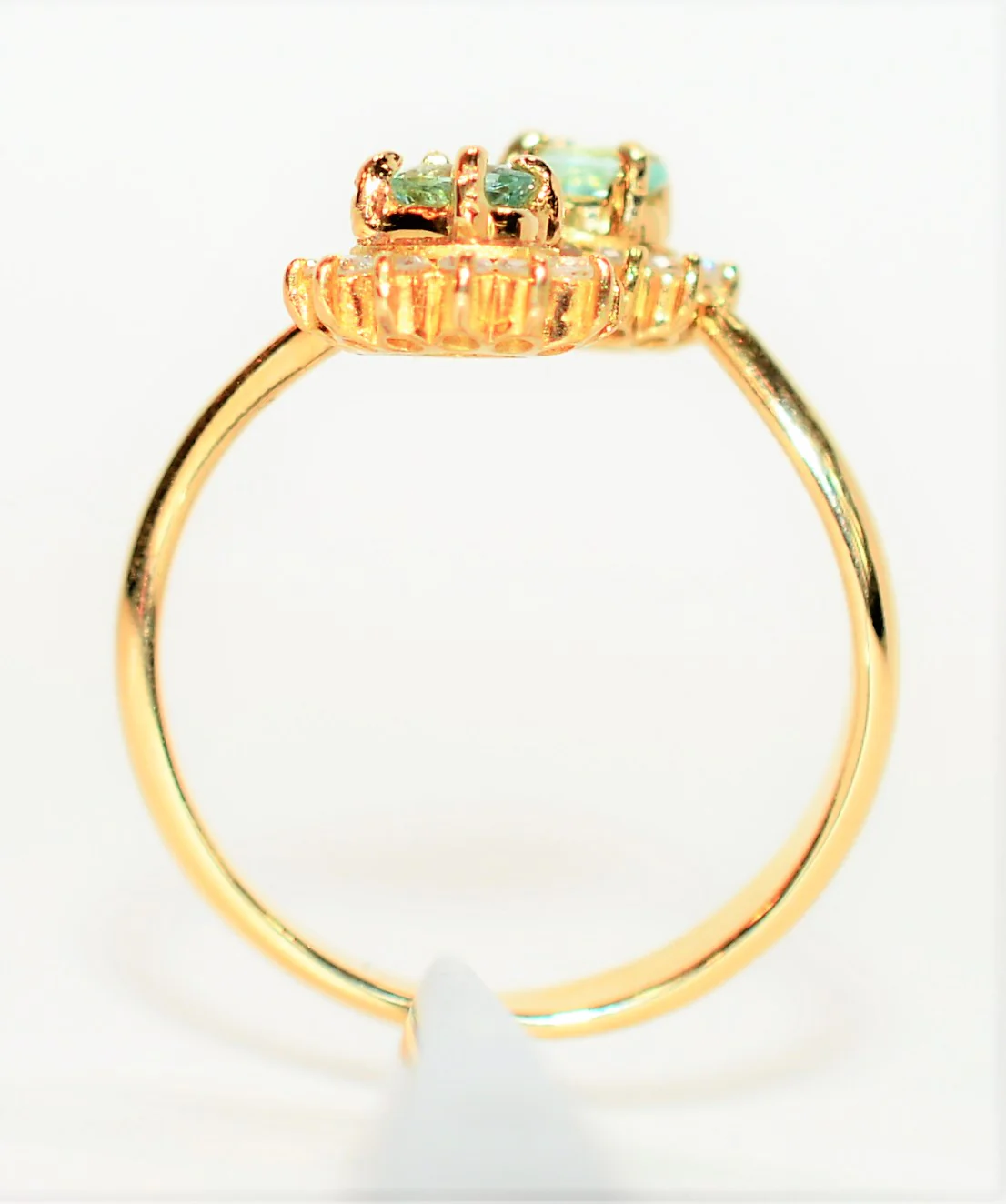 Natural Paraiba Tourmaline & Diamond Ring 18K Solid Gold .44tcw Gemstone Cluster Women's Ring Estate Jewelry Jewellery Fine Jewelry - Image 3