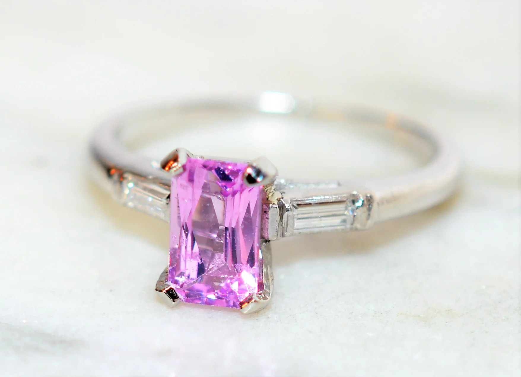 Natural Pink Spinel & Diamond Ring Solid Platinum 1.43tcw Engagement Ring Pink Ring Cocktail Ring Wedding Ring Statement Ring Bridal Jewelry - Image 8