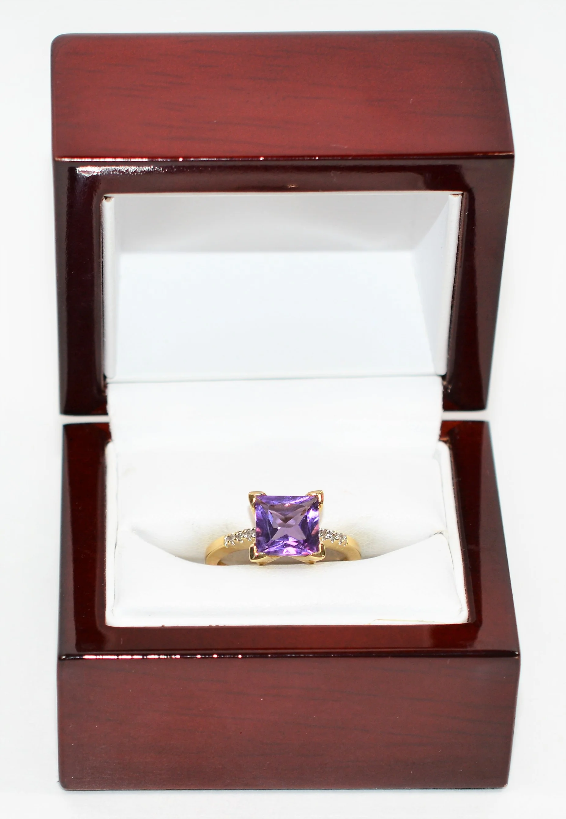 Natural Amethyst & Diamond Ring 10K Solid Gold 2.06tcw Gemstone Ring Birthstone Ring Vintage Ring Purple Ring Estate Ring Jewellery Jewelry - Image 12