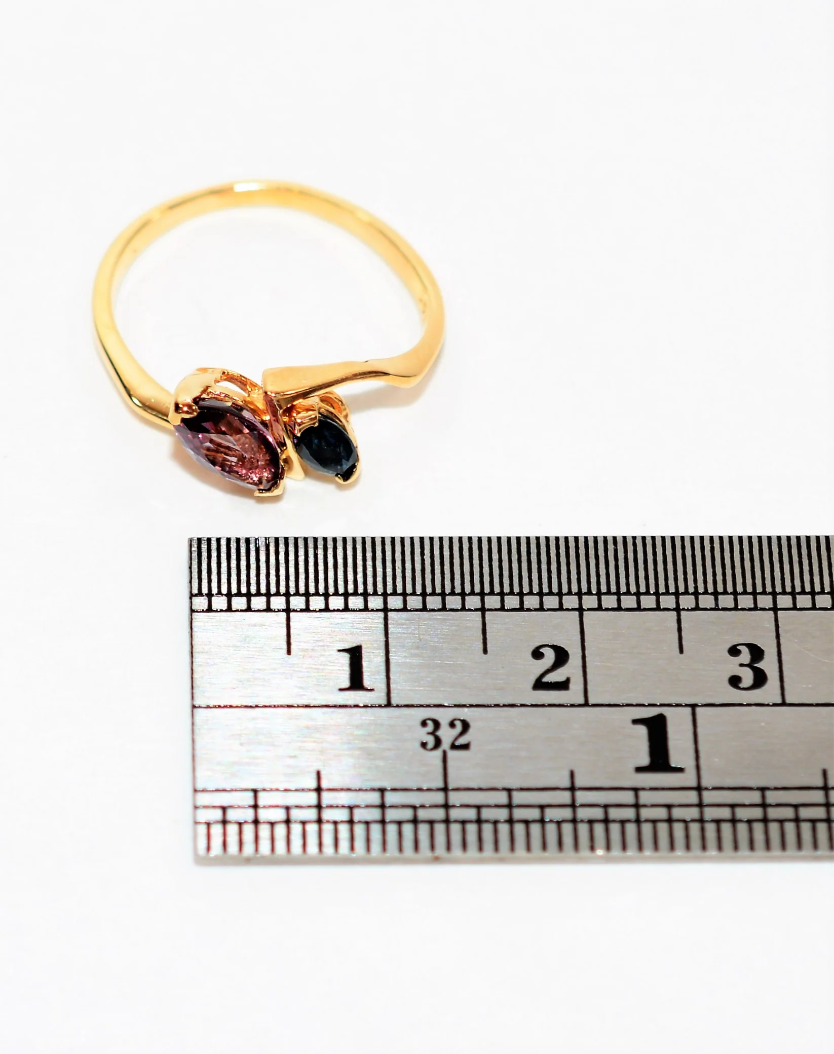 Natural Spinel & Blue Sapphire Ring 14K Solid Gold .75tcw Gemstone Ring Birthstone Ring Multistone Ring Statement Ring Women's Ring Jewelry - Image 11