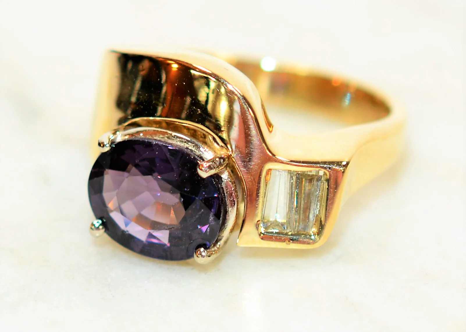 Natural Spinel & Diamond Ring 14K Solid Gold 2.70tcw Cocktail Ring Gemstone Ring June Birthstone Ring Statement Ring Women's Ring Jewellery - Image 8