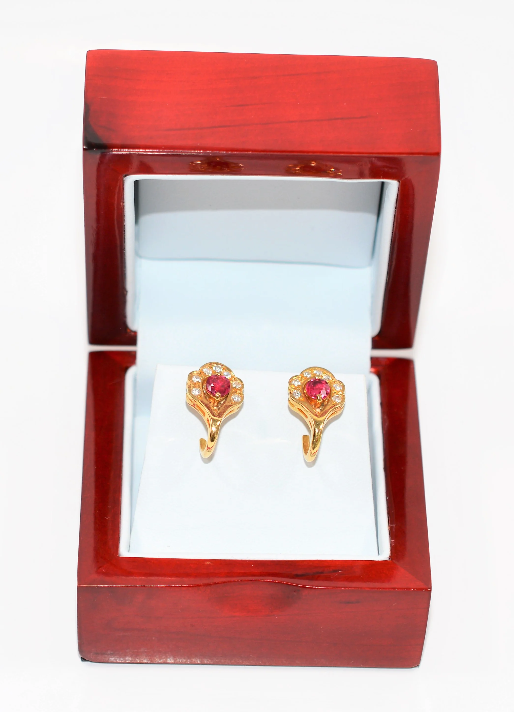 Natural Burmese Ruby & Diamond Earrings 18K Solid Gold 1.25tcw Ruby Earrings Gemstone Earrings Cocktail Earrings Statement Women's Earrings - Image 11