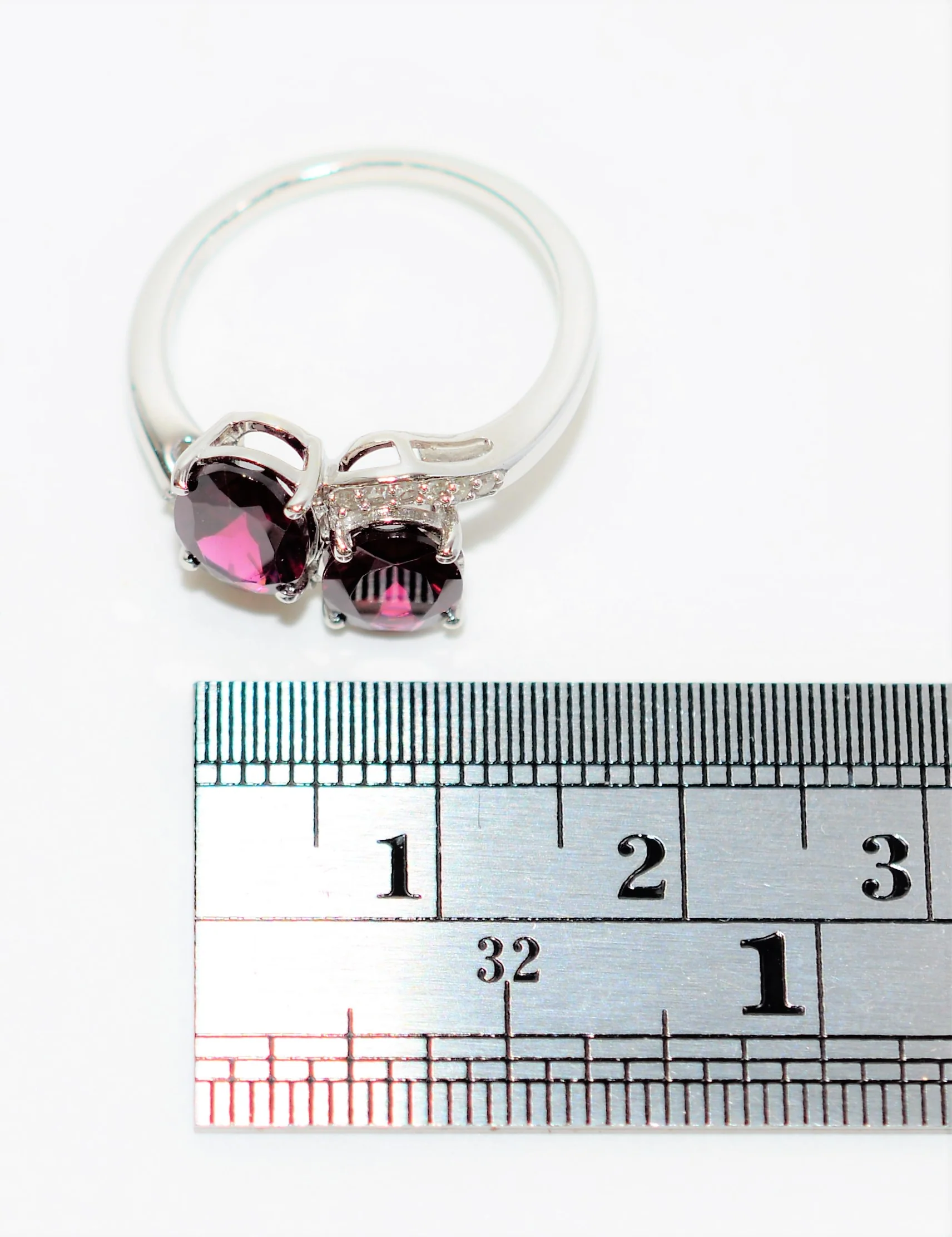 Natural Rubellite & Diamond Ring 10K Solid White Gold 2.72tcw Pink Tourmaline Ring Multistone Ring Statement Ring Cocktail Ring Womens Ring - Image 10