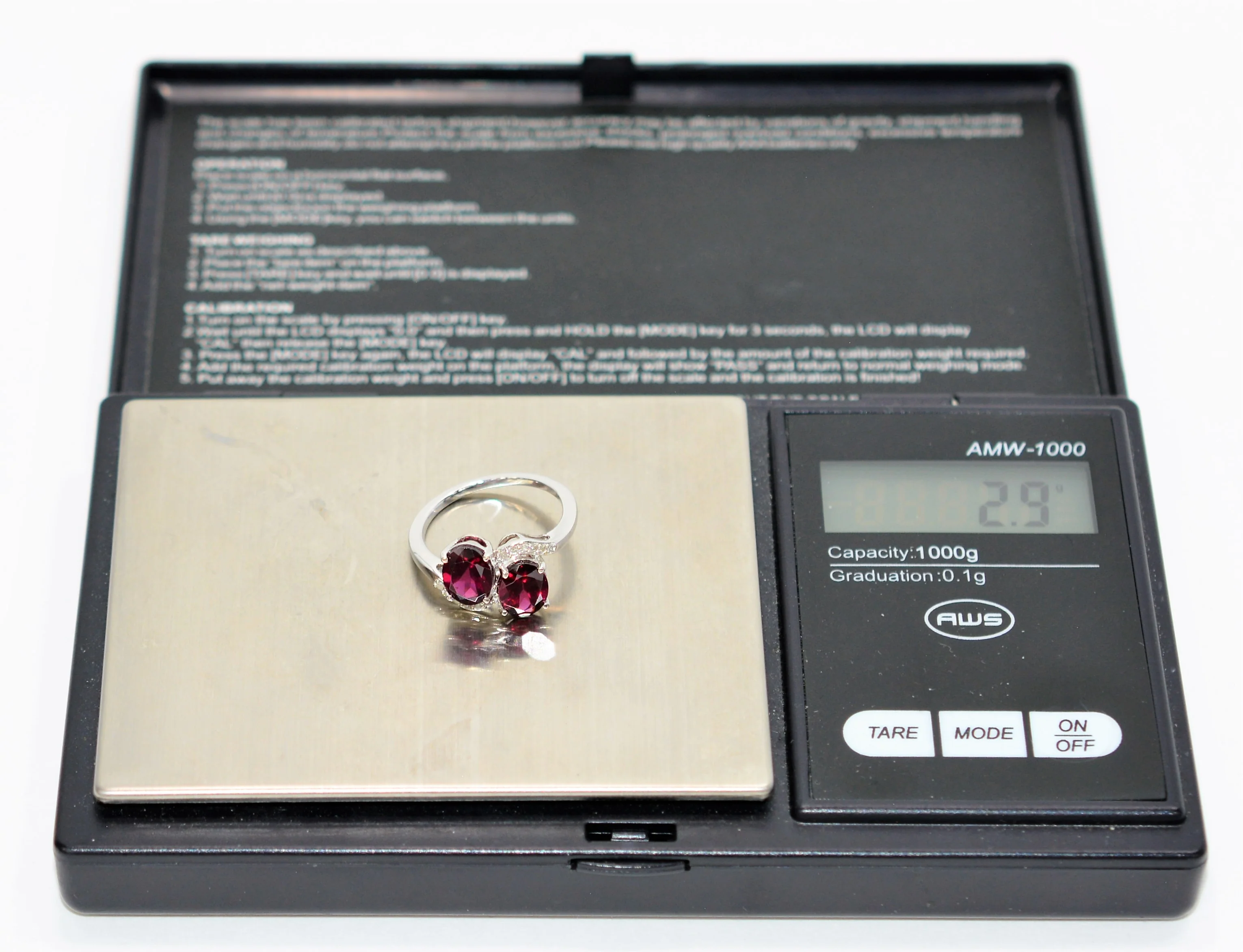 Natural Rubellite & Diamond Ring 10K Solid White Gold 2.72tcw Pink Tourmaline Ring Multistone Ring Statement Ring Cocktail Ring Womens Ring - Image 11