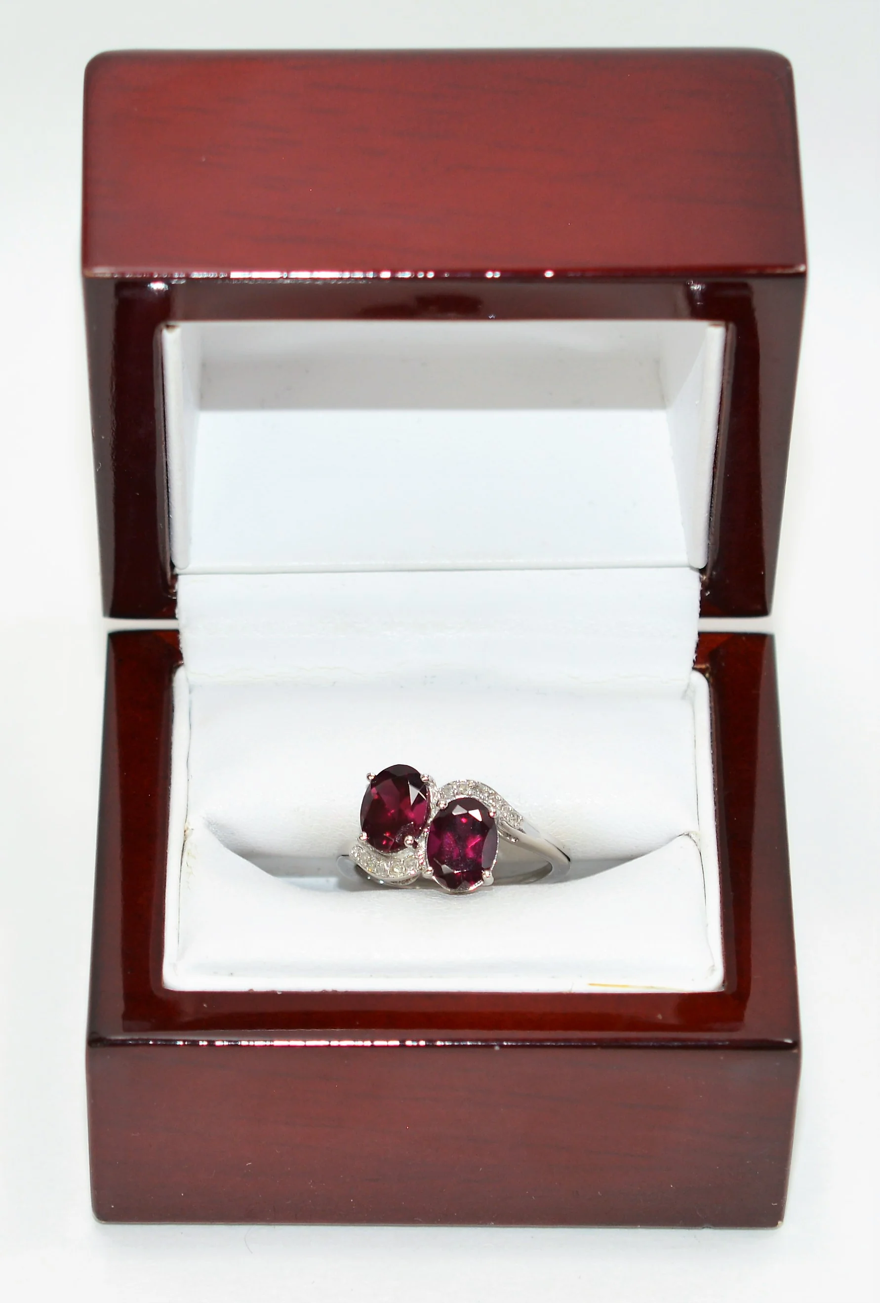 Natural Rubellite & Diamond Ring 10K Solid White Gold 2.72tcw Pink Tourmaline Ring Multistone Ring Statement Ring Cocktail Ring Womens Ring - Image 12