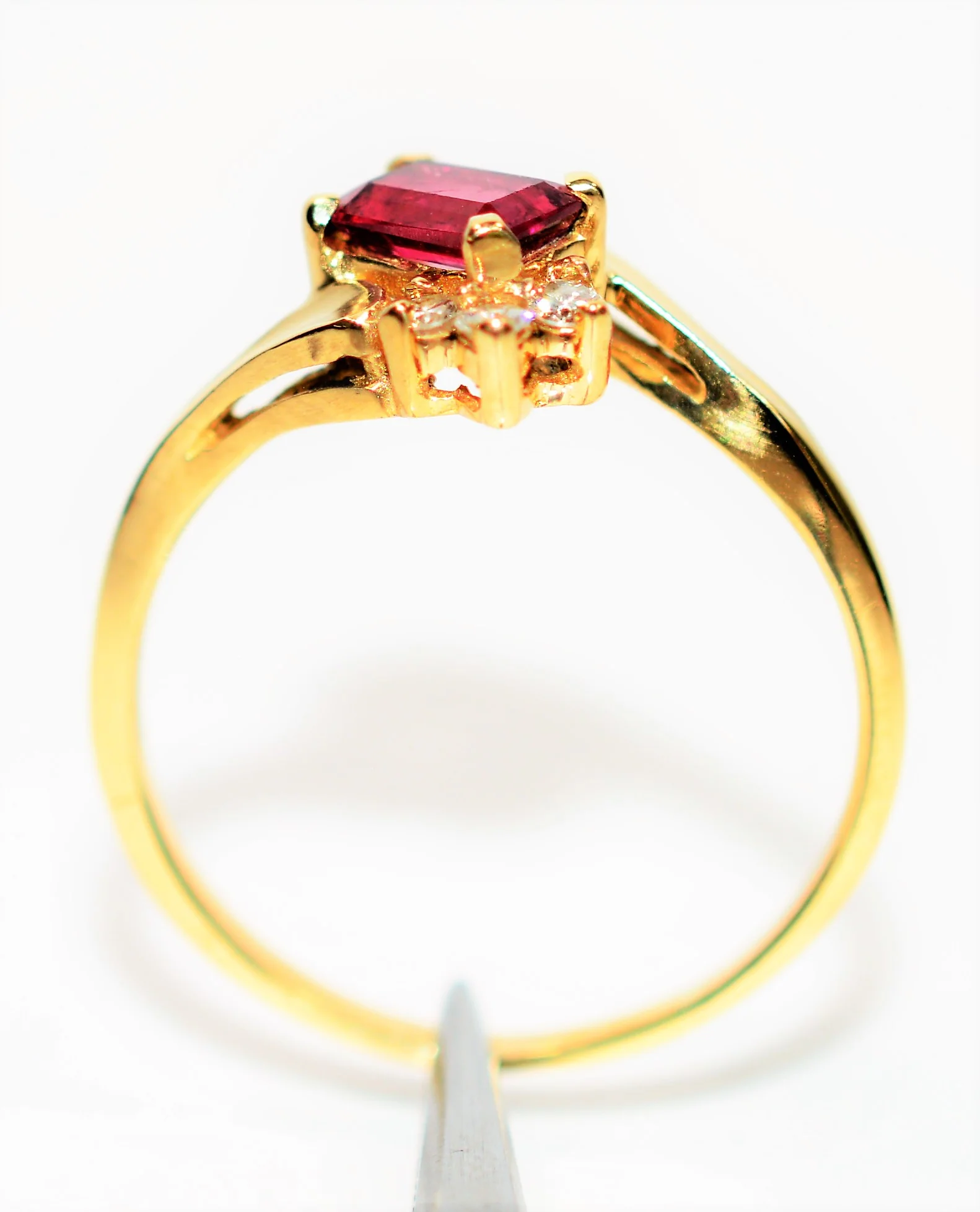 Natural Rubellite & Diamond Ring 14K Solid Gold .67tcw Pink Tourmaline Ring Statement Ring Womens Ring Gemstone Ring Birthstone Ring Jewelry - Image 3