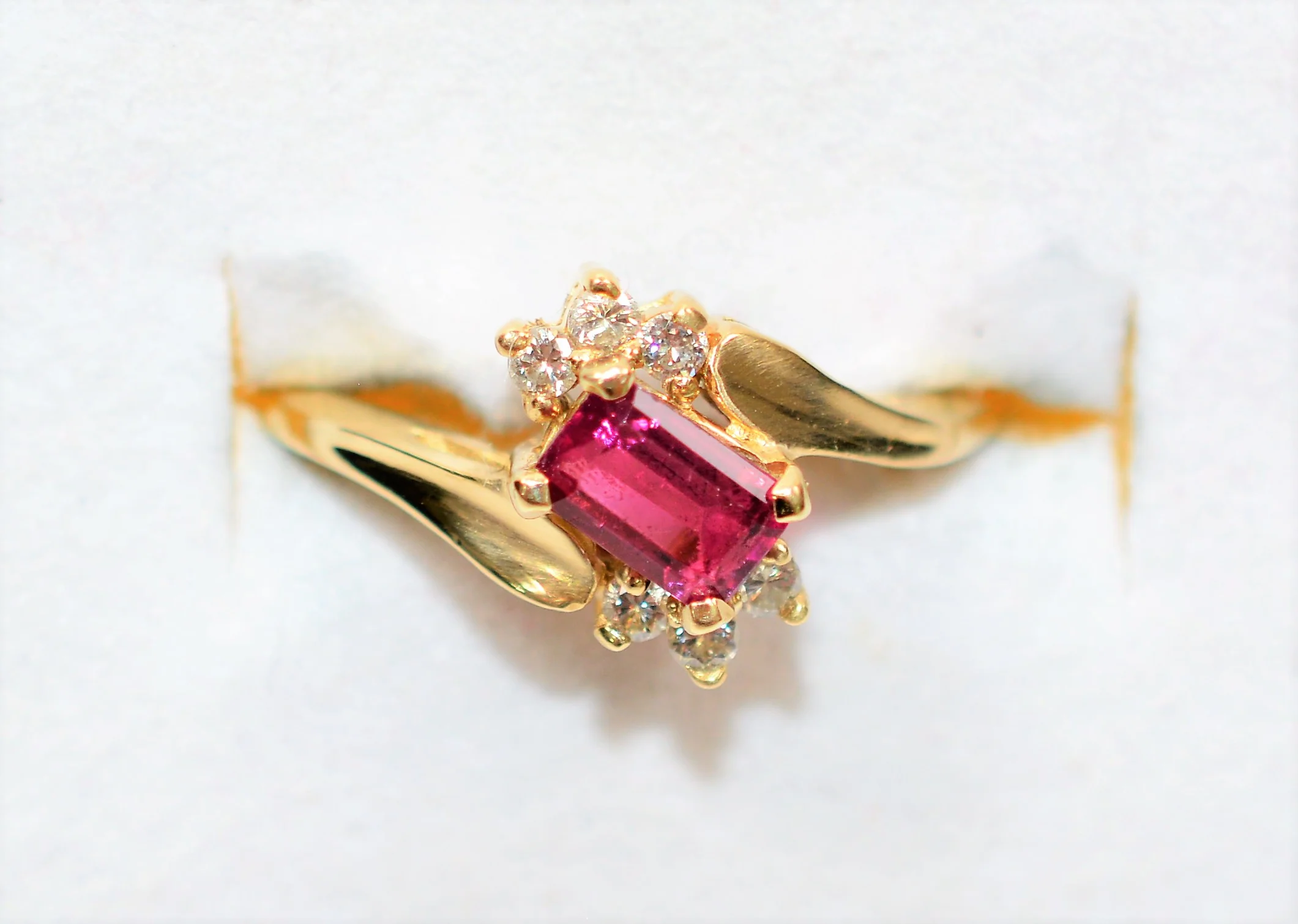 Natural Rubellite & Diamond Ring 14K Solid Gold .67tcw Pink Tourmaline Ring Statement Ring Womens Ring Gemstone Ring Birthstone Ring Jewelry - Image 5