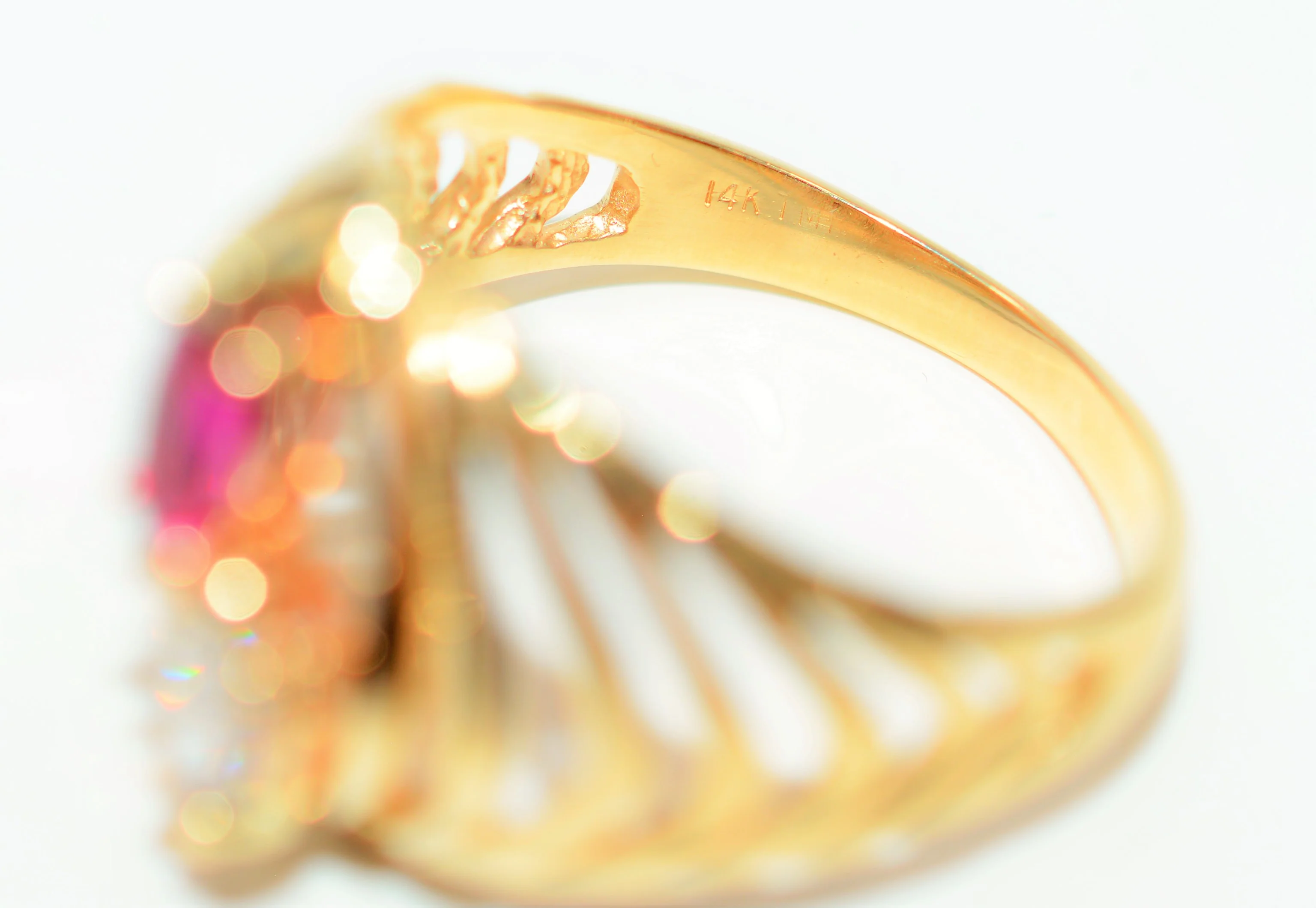 Natural Ruby & Diamond Ring 14K Solid Gold .75tcw Statement Ring Ladies Ring Cocktail Ring July Birthstone Ring Vintage Jewelry Red Ring - Image 7