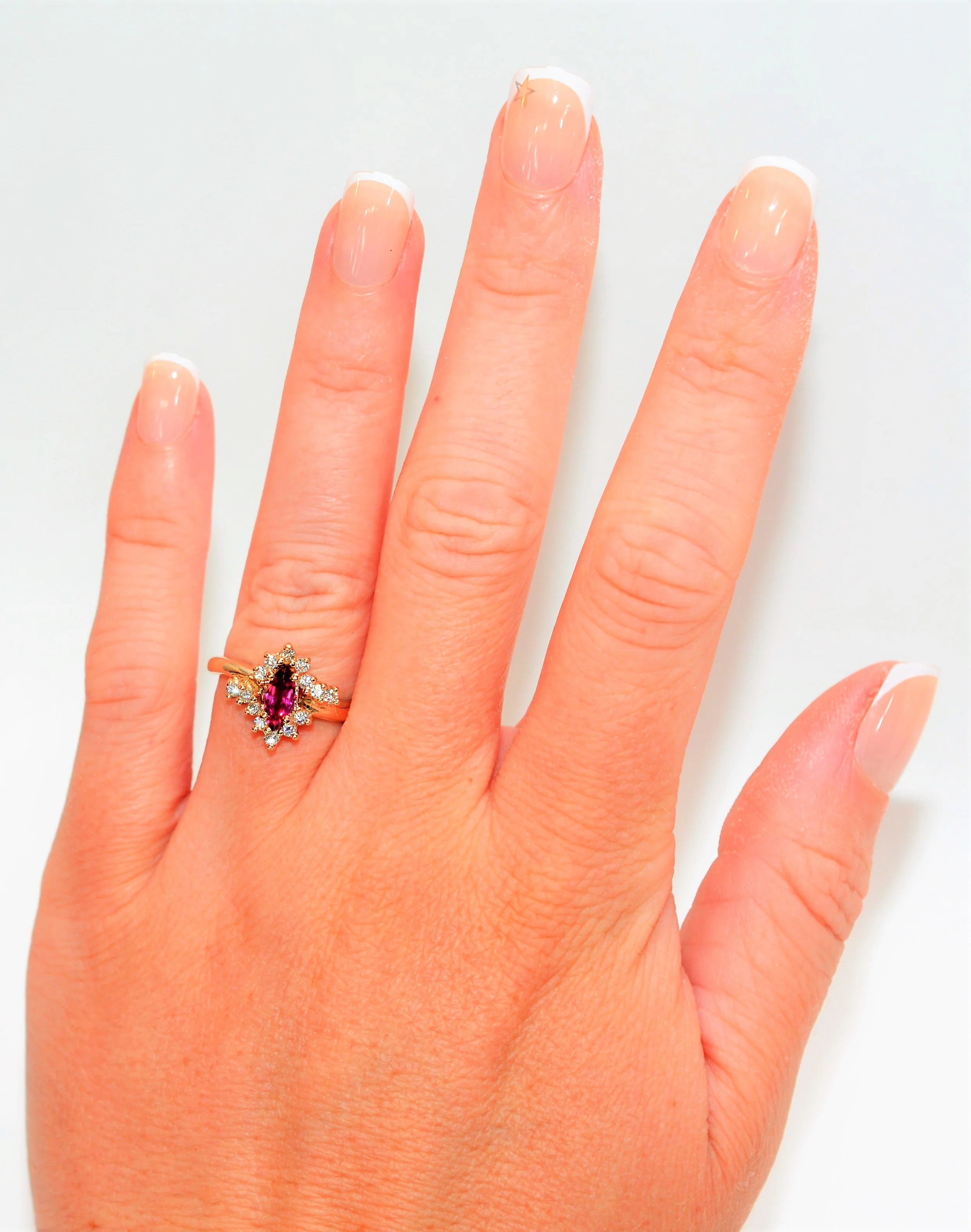 Natural Ruby & Diamond Ring 14K Solid Gold .72tcw Ruby Ring Gemstone Ring Birthstone Ring Engagement Ring Cocktail Statement Ring Estate - Image 2