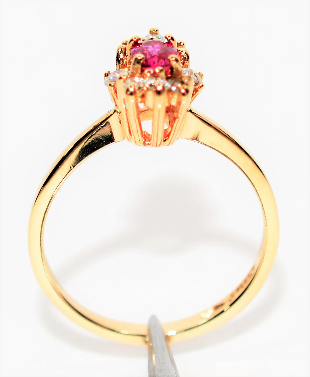 Natural Ruby & Diamond Ring 14K Solid Gold .60tcw Ruby Ring Marquise Ring Gemstone Ring Statement Ring Women's Ring Vintage Engagement Ring - Image 3