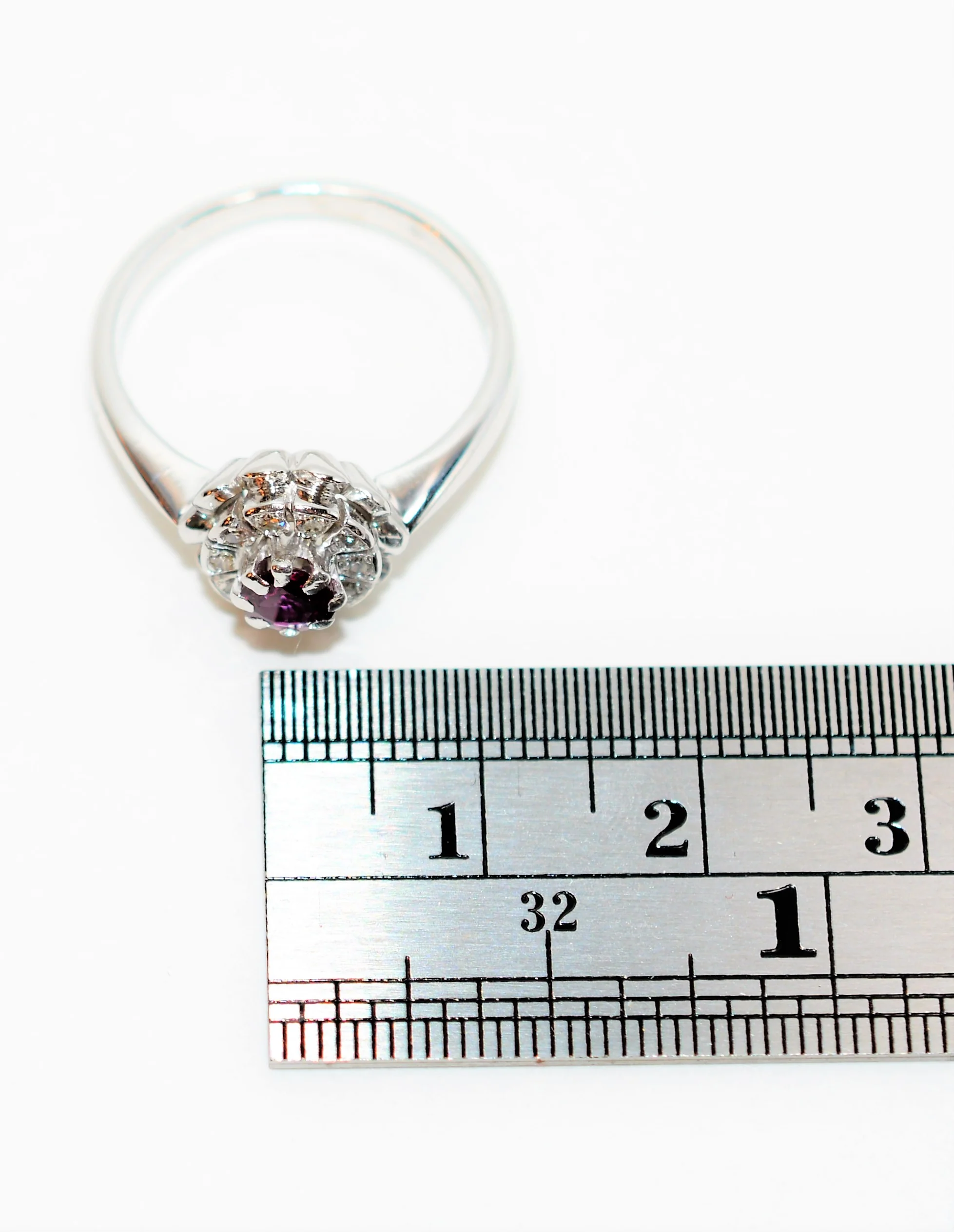 Natural Ruby & Diamond Ring 18K Solid White Gold .53tcw Engagement Ring Ruby Ring Birthstone Ring Cocktail Ring Statement Ring Bridal Ring - Image 10