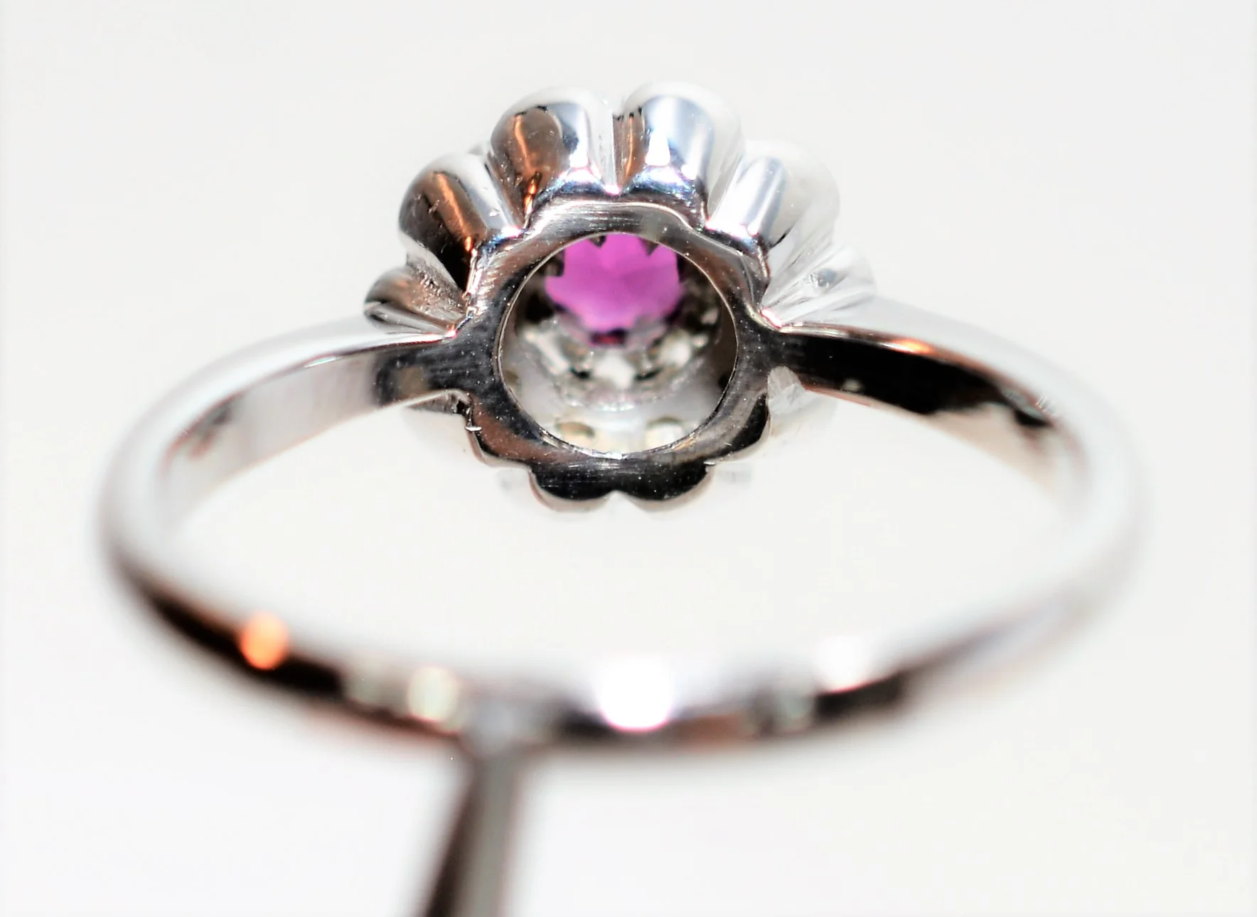Natural Ruby & Diamond Ring 18K Solid White Gold .53tcw Engagement Ring Ruby Ring Birthstone Ring Cocktail Ring Statement Ring Bridal Ring - Image 7