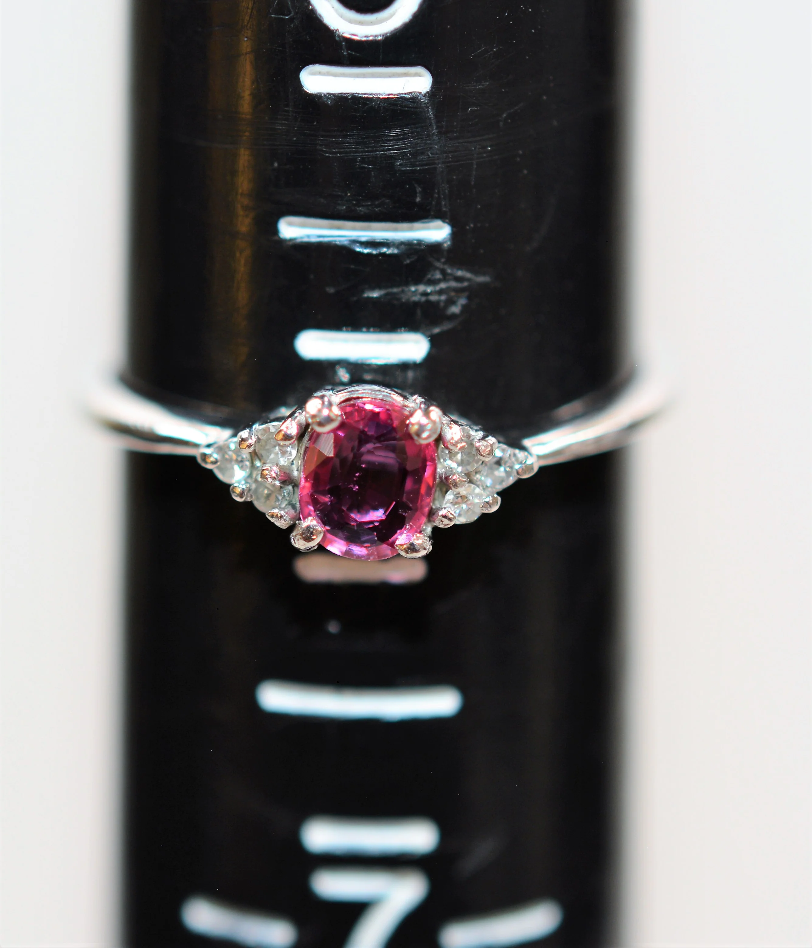 Natural Ruby & Diamond Ring Platinum .31tcw Ruby Ring Gemstone Ring Statement Ring July Birthstone Ring Engagement Ring Vintage Women's Ring - Image 9