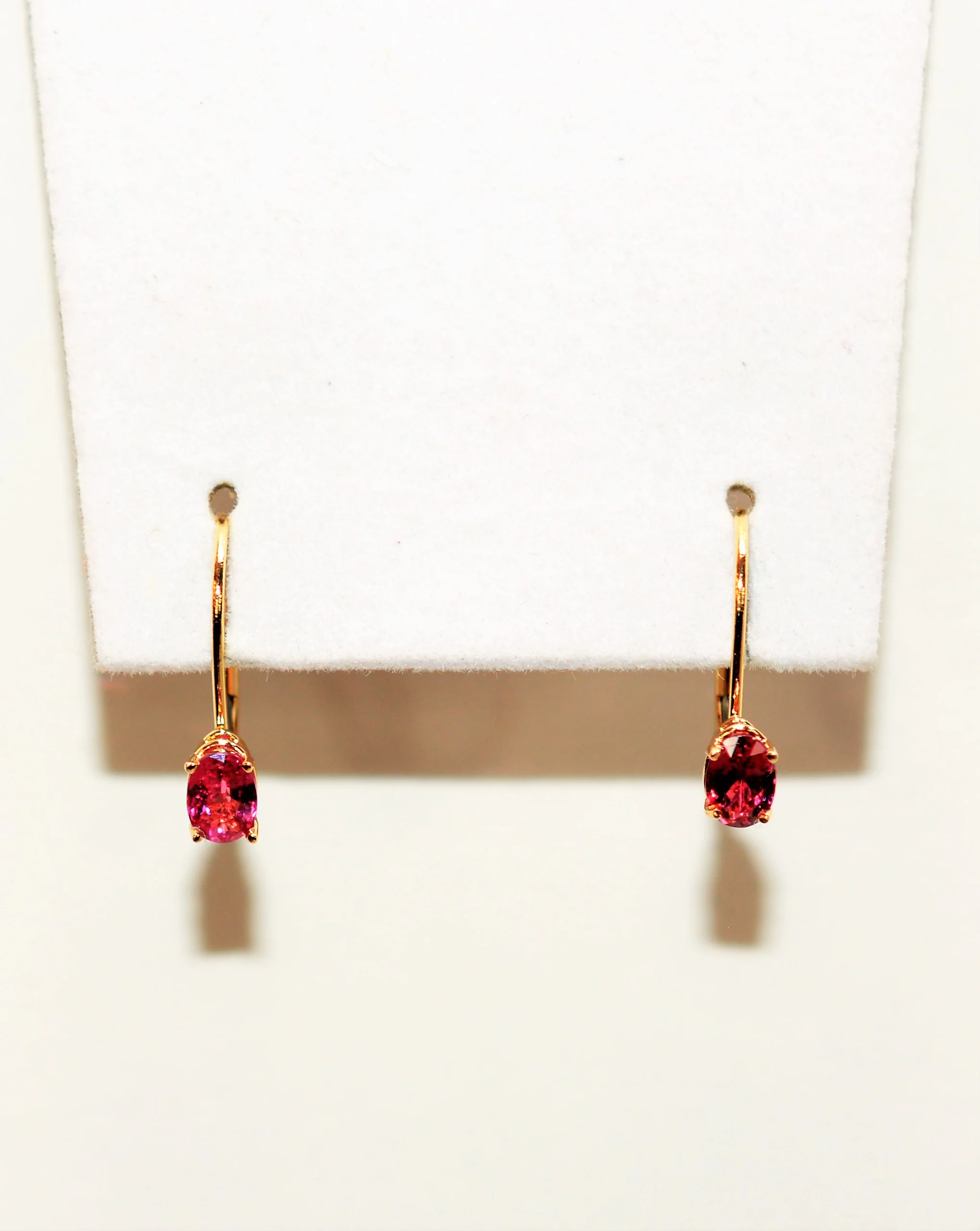 Natural Ruby Earrings 14K Solid Gold 1.10tcw Hoop Earrings Solitaire Earrings Gemstone Earring Dangle Earrings Pink Earrings Fine Jewellery - Image 2