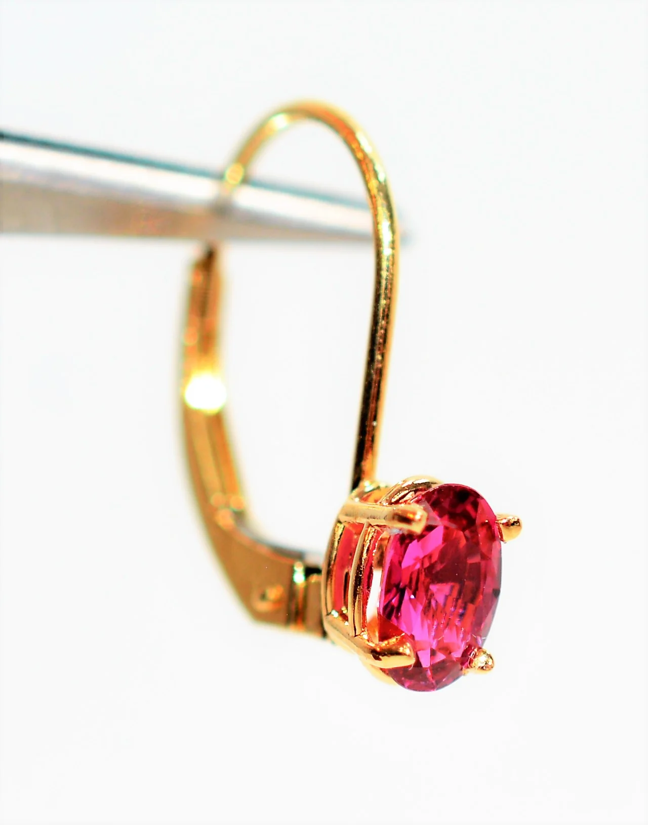 Natural Ruby Earrings 14K Solid Gold 1.10tcw Hoop Earrings Solitaire Earrings Gemstone Earring Dangle Earrings Pink Earrings Fine Jewellery - Image 3
