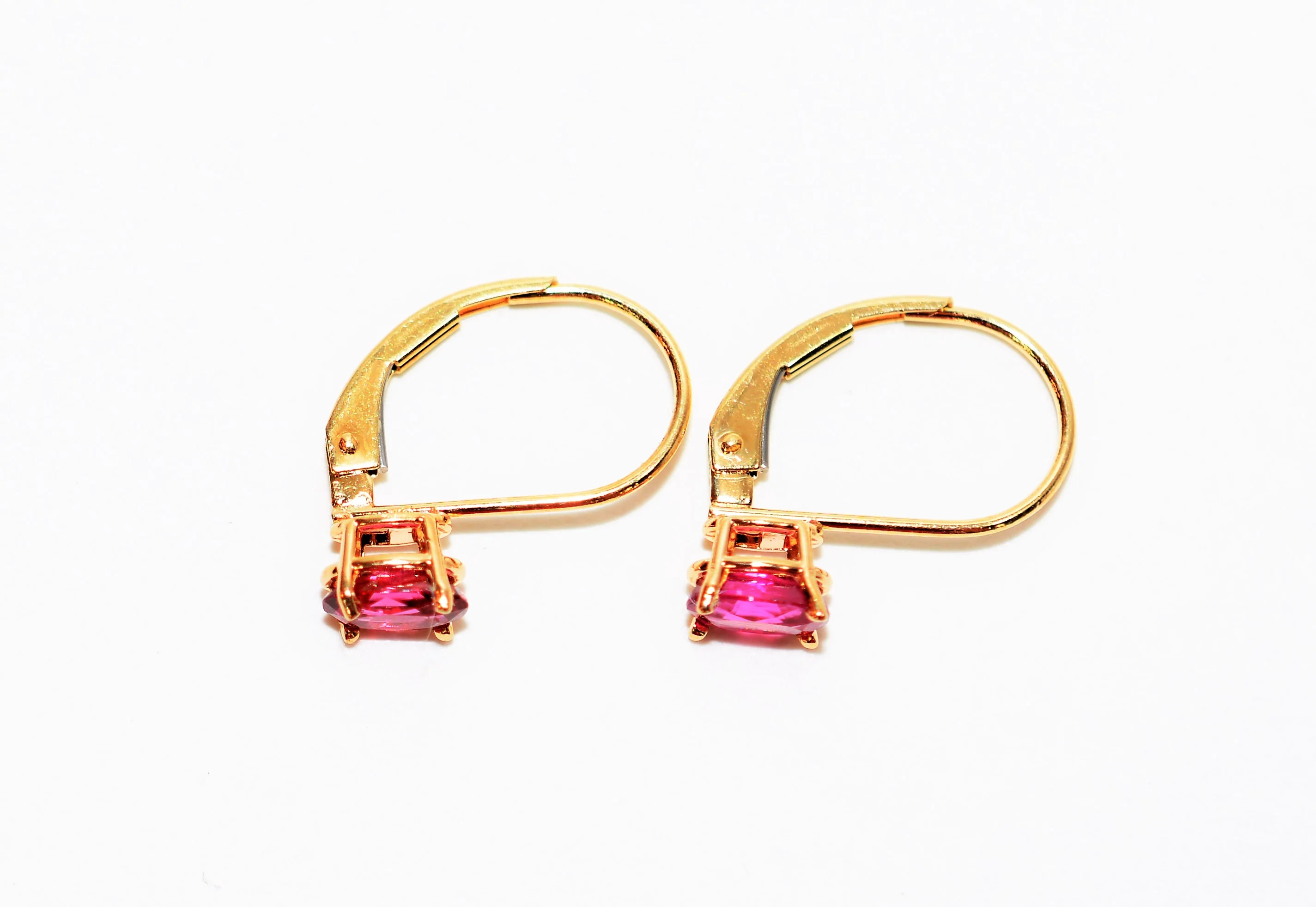 Natural Ruby Earrings 14K Solid Gold 1.10tcw Hoop Earrings Solitaire Earrings Gemstone Earring Dangle Earrings Pink Earrings Fine Jewellery - Image 6