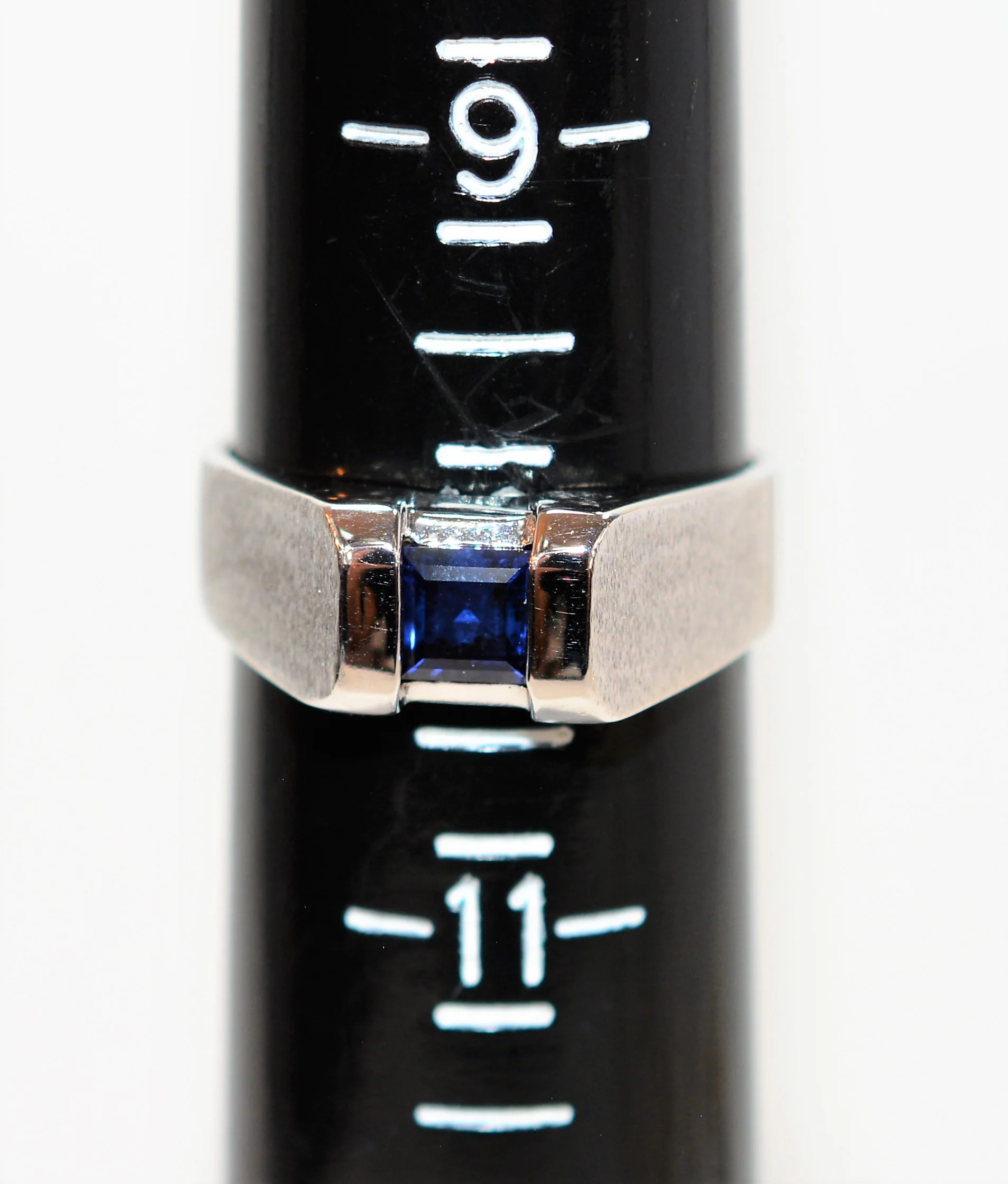 Natural Sapphire Ring 10K Solid White Gold .87ct Ring Solitaire Ring Men's Ring Gemstone Ring Birthstone Ring Cocktail Ring Statement Ring - Image 9