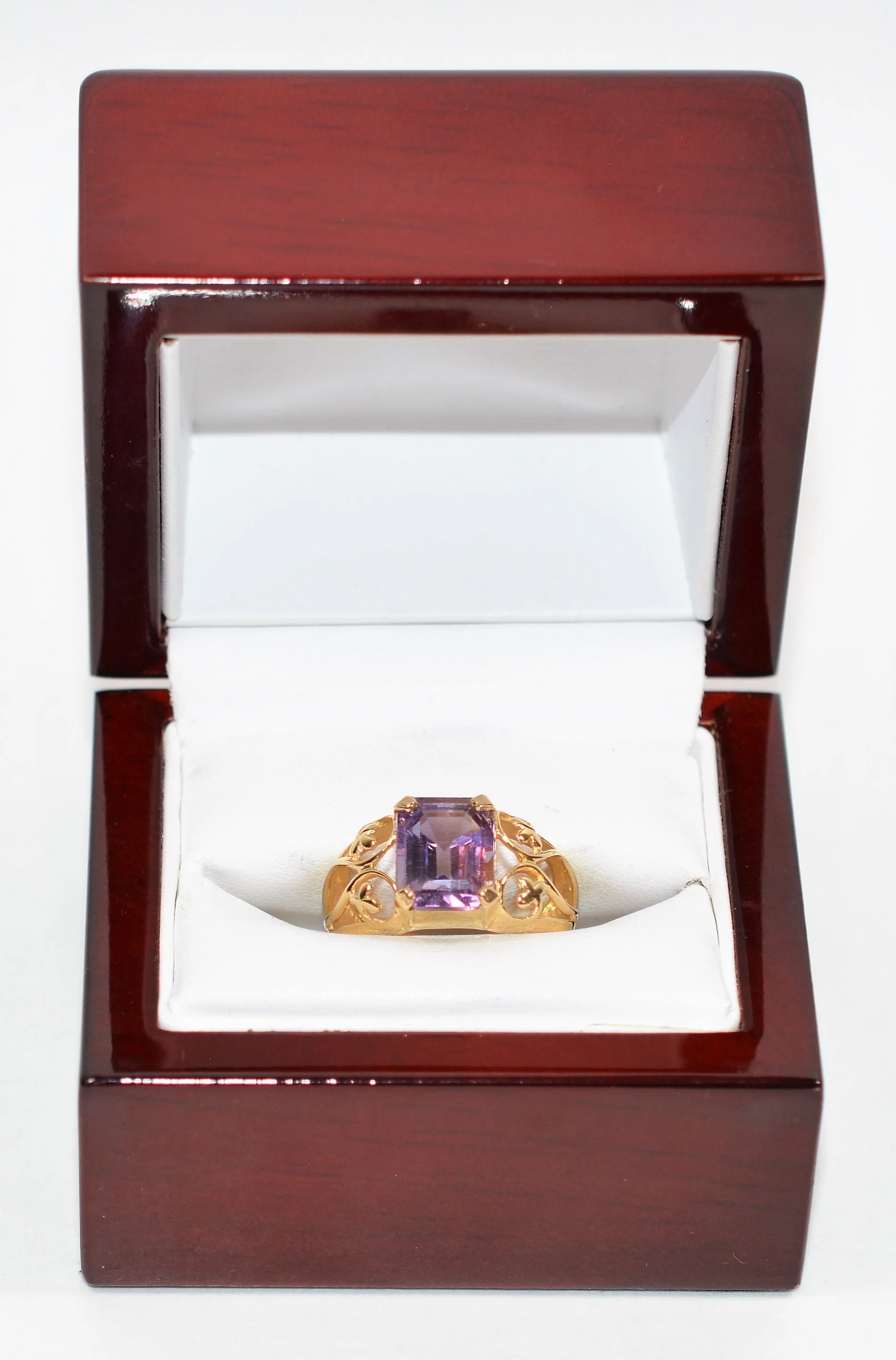 Natural Amethyst Ring 14K Solid Gold 3.50ct Solitaire Ring Birthstone Ring Purple Ring Cocktail Ring Ladies Ring Women's Ring Estate Jewelry - Image 12