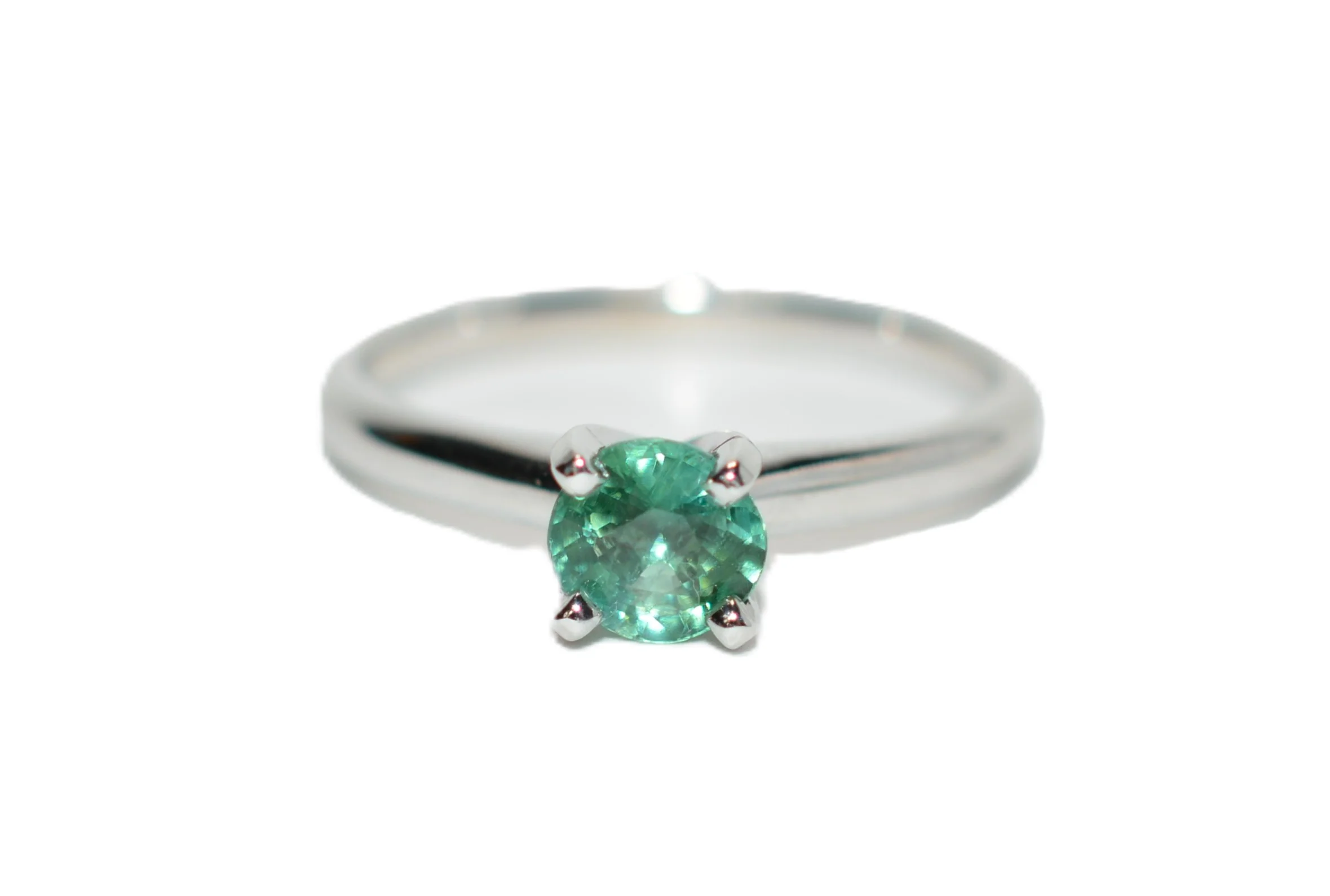 Shane Co. Natural Paraiba Tourmaline Ring 14K Solid White Gold .60ct Engagement Ring Gemstone Ring Solitaire Ring Birthstone Ring Stackable Ring Prom